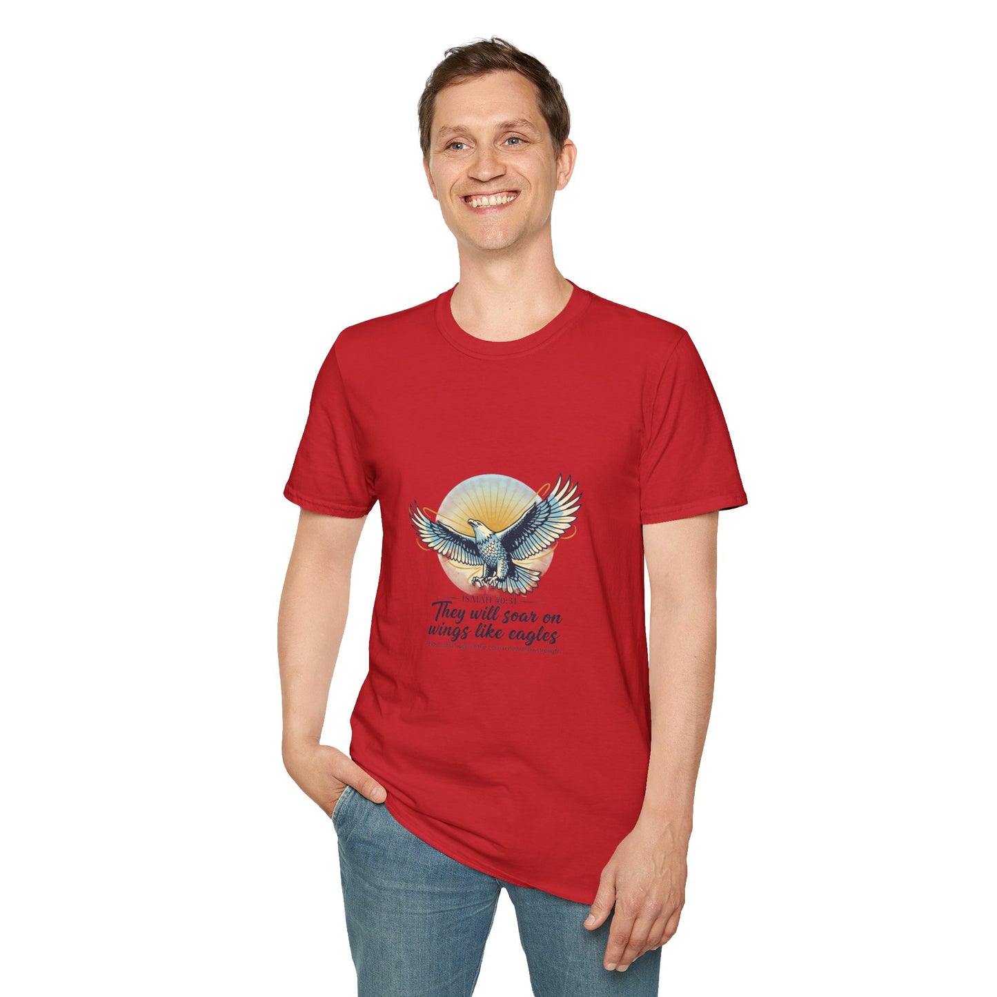 Eagle Wings Graphic T-Shirt "They will soar on wings like eagles" Inspirational Tee