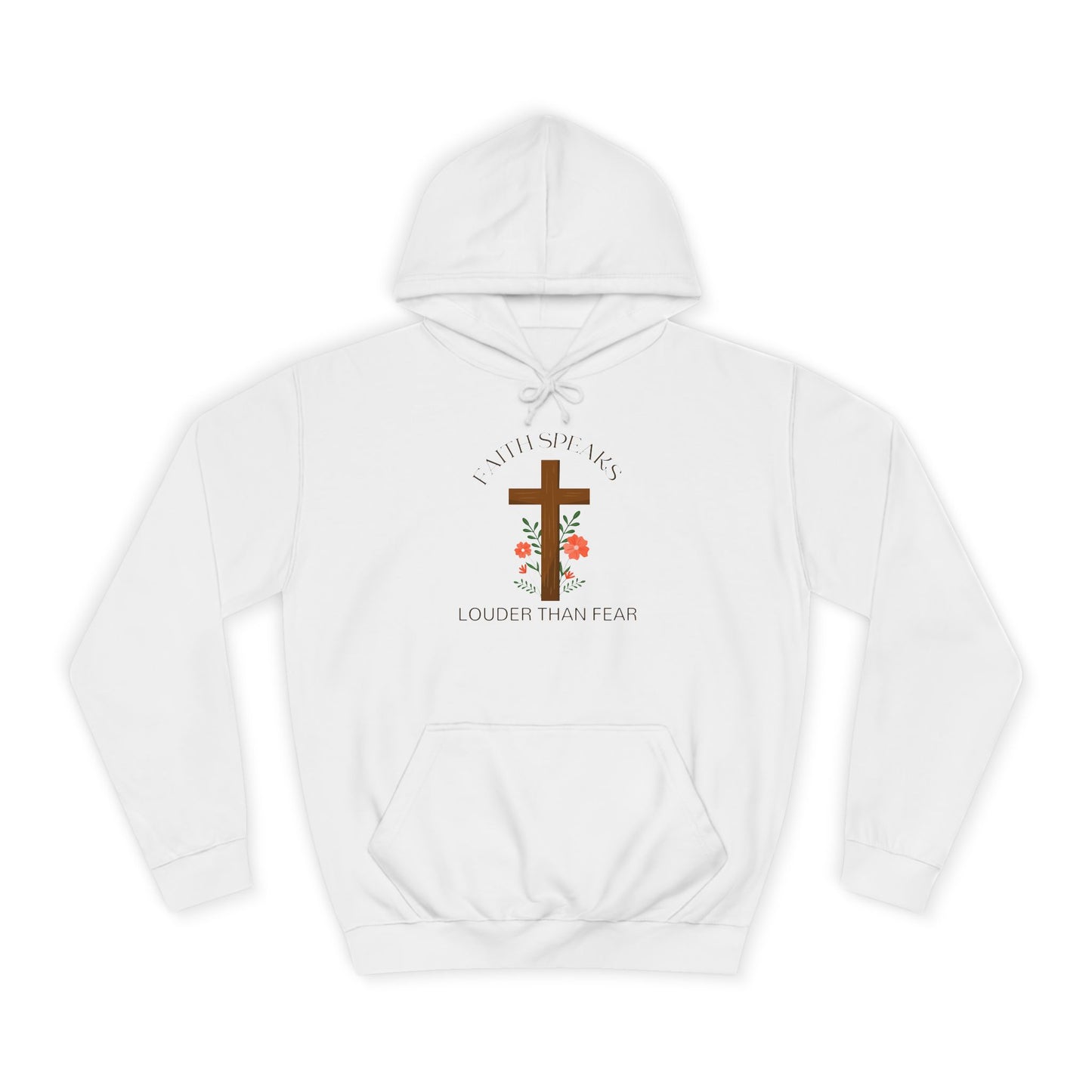 Christian Cross Hoodie - Floral Cross "Speak Life" Religious Pullover