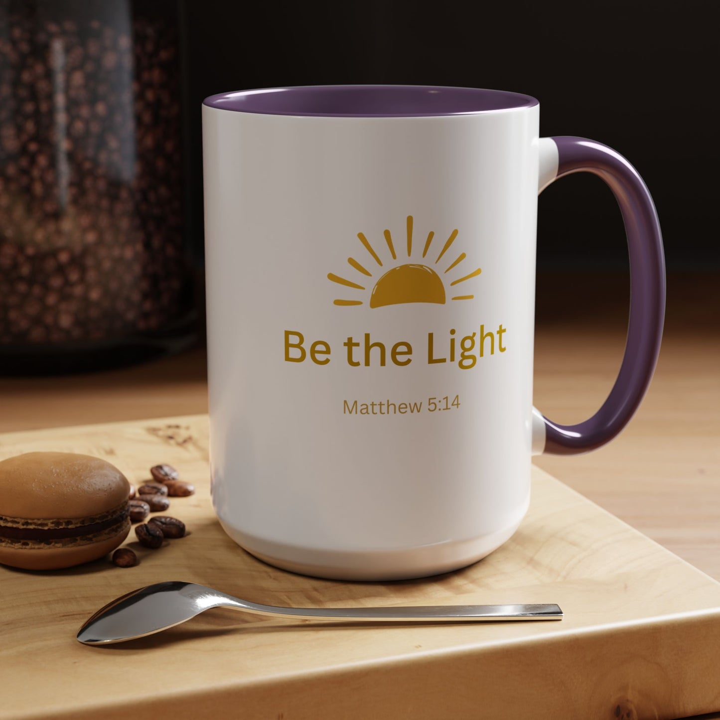Be the Light Coffee Mug; Inspirational Christian Gift (Matthew 5:14)