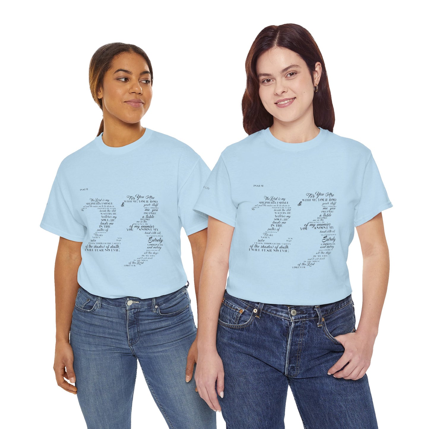 Psalm 23 T‑Shirt; from verse 1 to 6