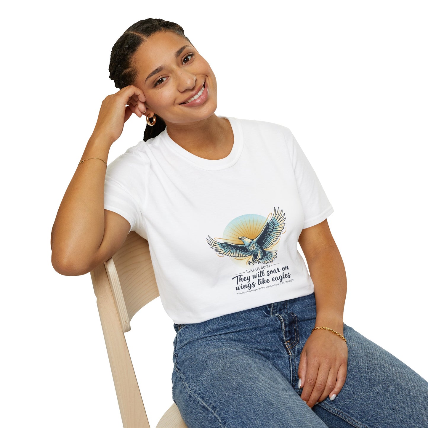 Eagle Wings Graphic T-Shirt "They will soar on wings like eagles" Inspirational Tee