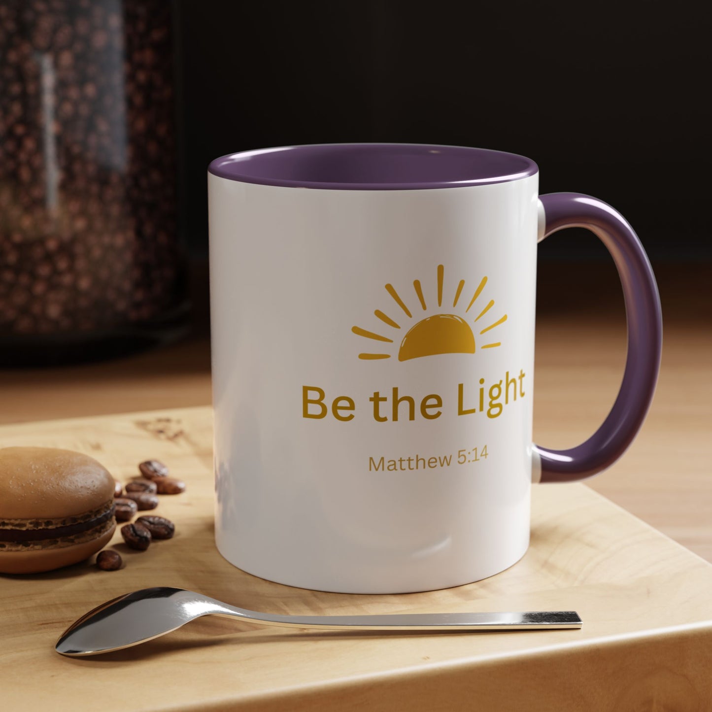 Be the Light Coffee Mug; Inspirational Christian Gift (Matthew 5:14)