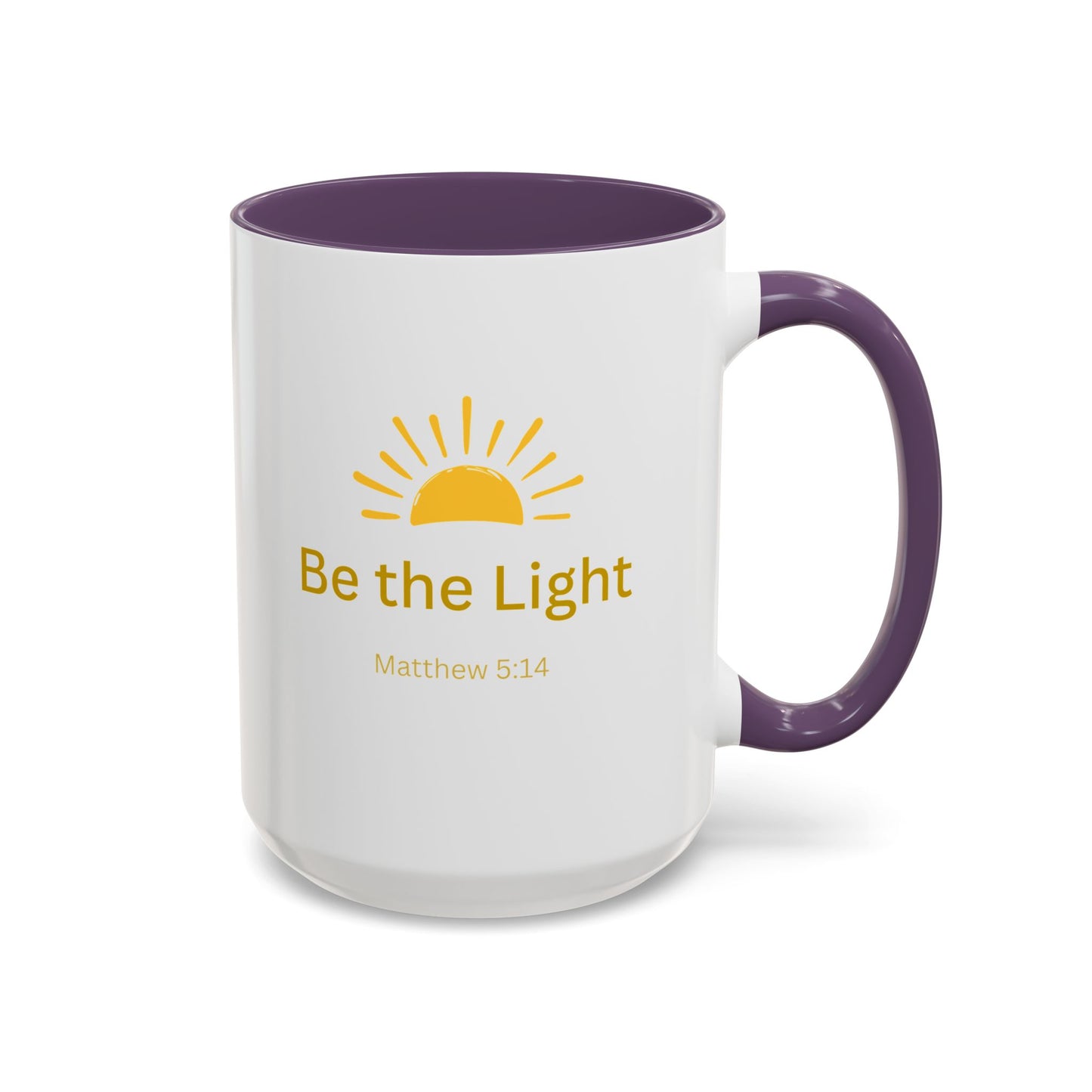 Be the Light Coffee Mug; Inspirational Christian Gift (Matthew 5:14)