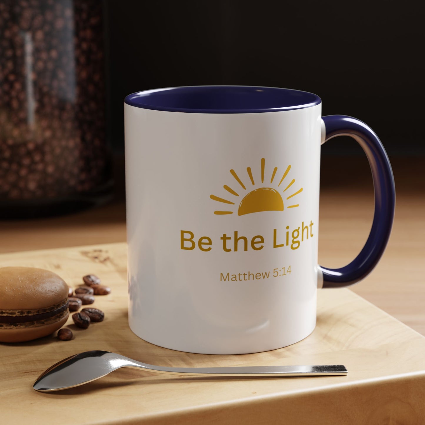 Be the Light Coffee Mug; Inspirational Christian Gift (Matthew 5:14)
