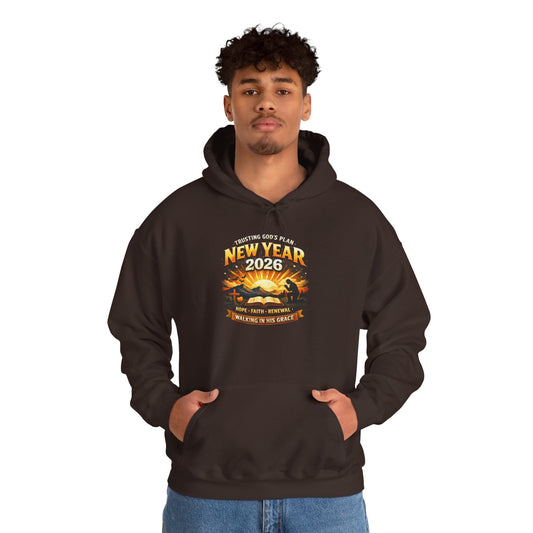 New Year 2026 Graphic Hoodie. Sunrise Celebration Pullover