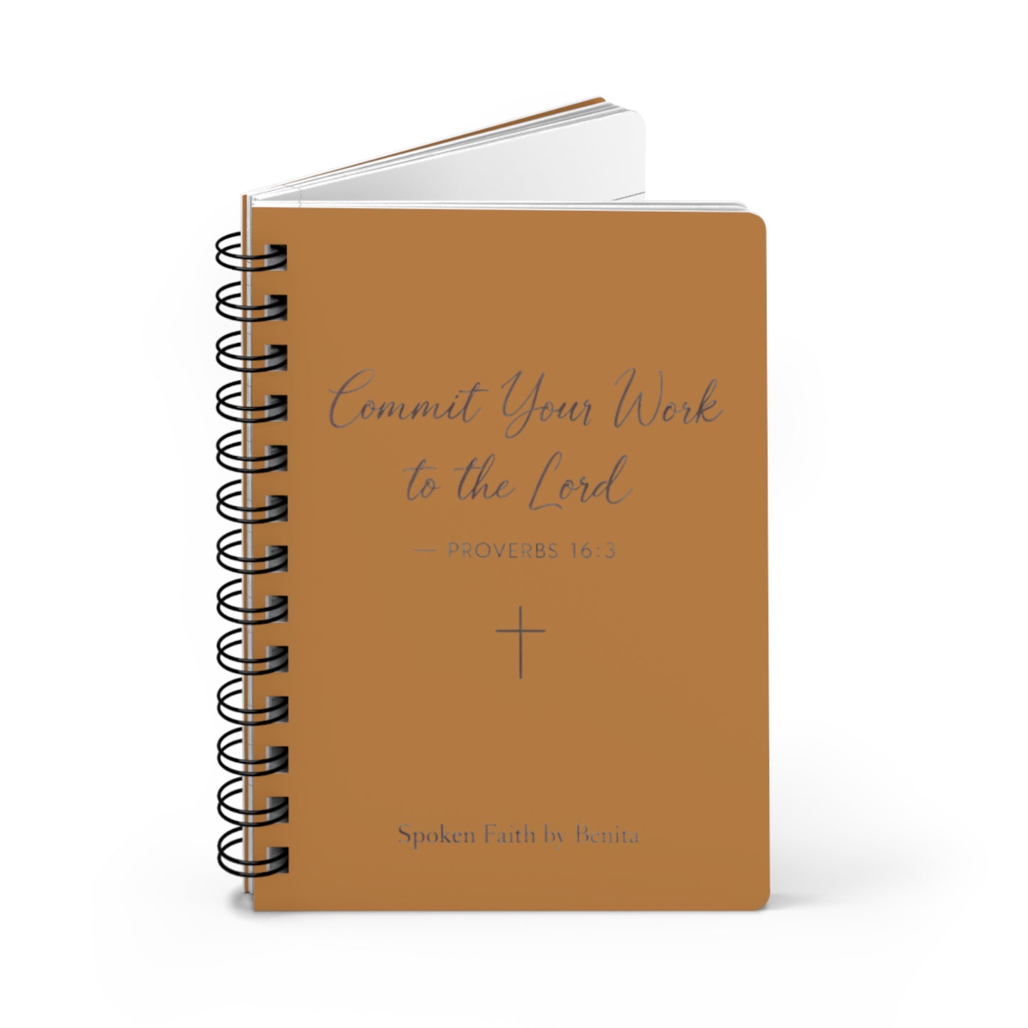 Spiral Journal  "Commit Your Work to the Lord" Christian Prayer & Devotional Notebook (Proverbs 16:3)