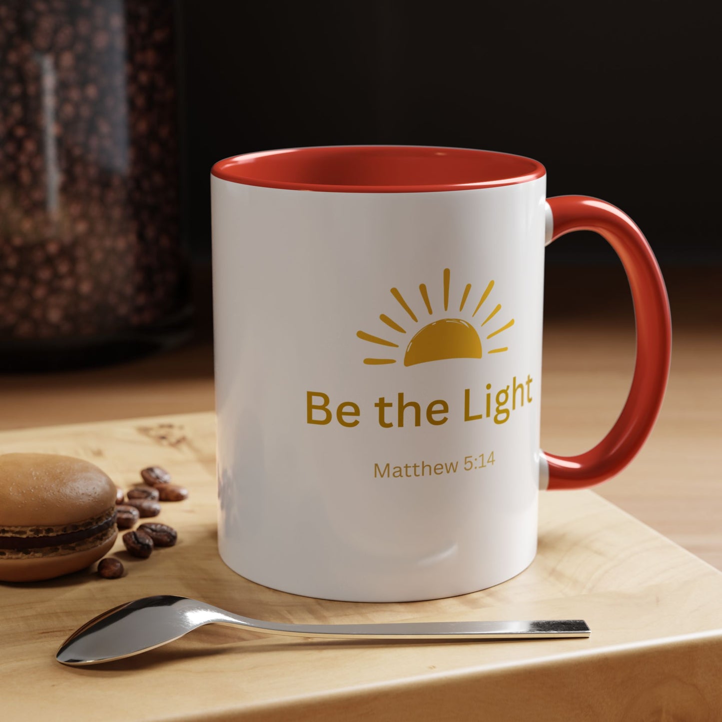 Be the Light Coffee Mug; Inspirational Christian Gift (Matthew 5:14)