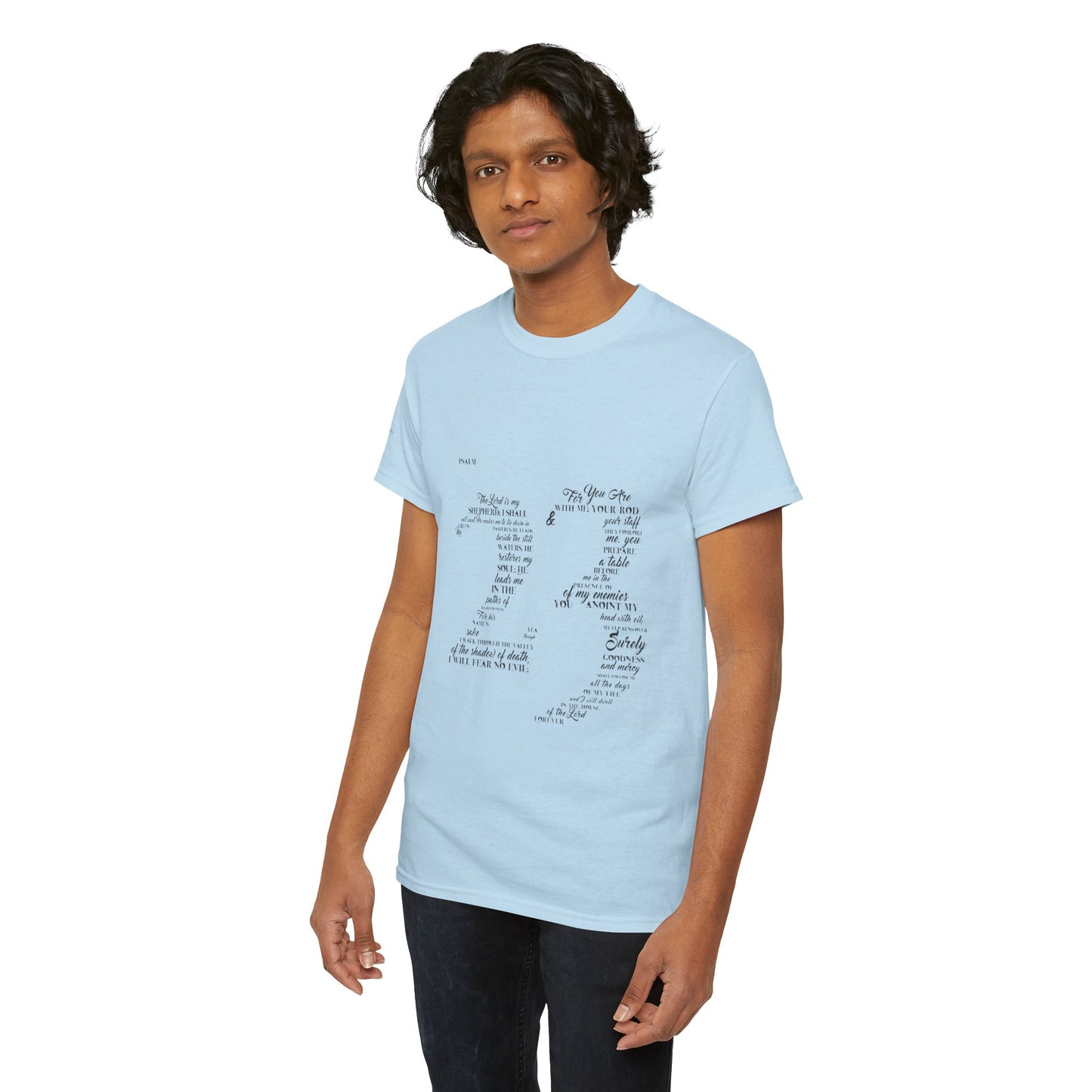 Psalm 23 T‑Shirt; from verse 1 to 6