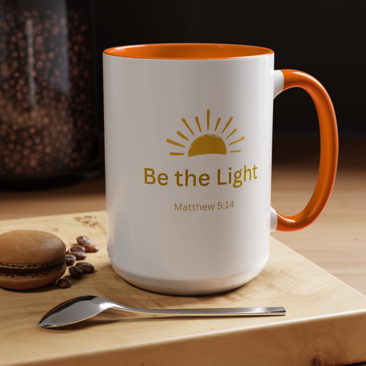 Be the Light Coffee Mug; Inspirational Christian Gift (Matthew 5:14)