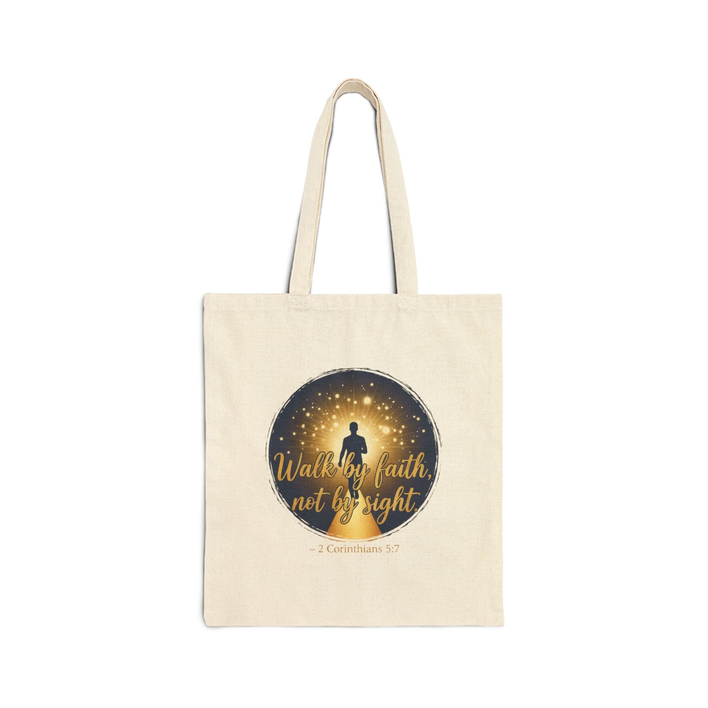 Canvas Tote Bag "Walk by Faith, Not by Sight" Inspirational Christian Shopper