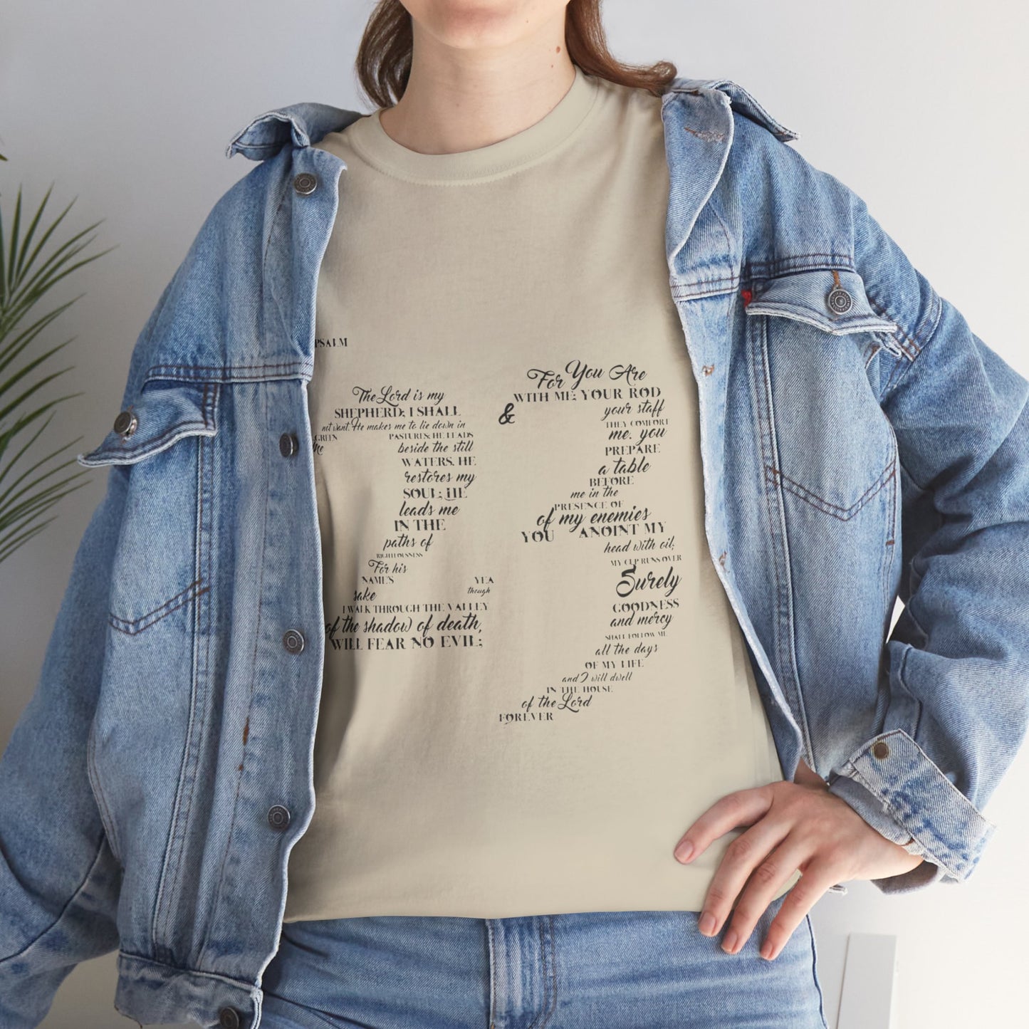 Psalm 23 T‑Shirt; from verse 1 to 6