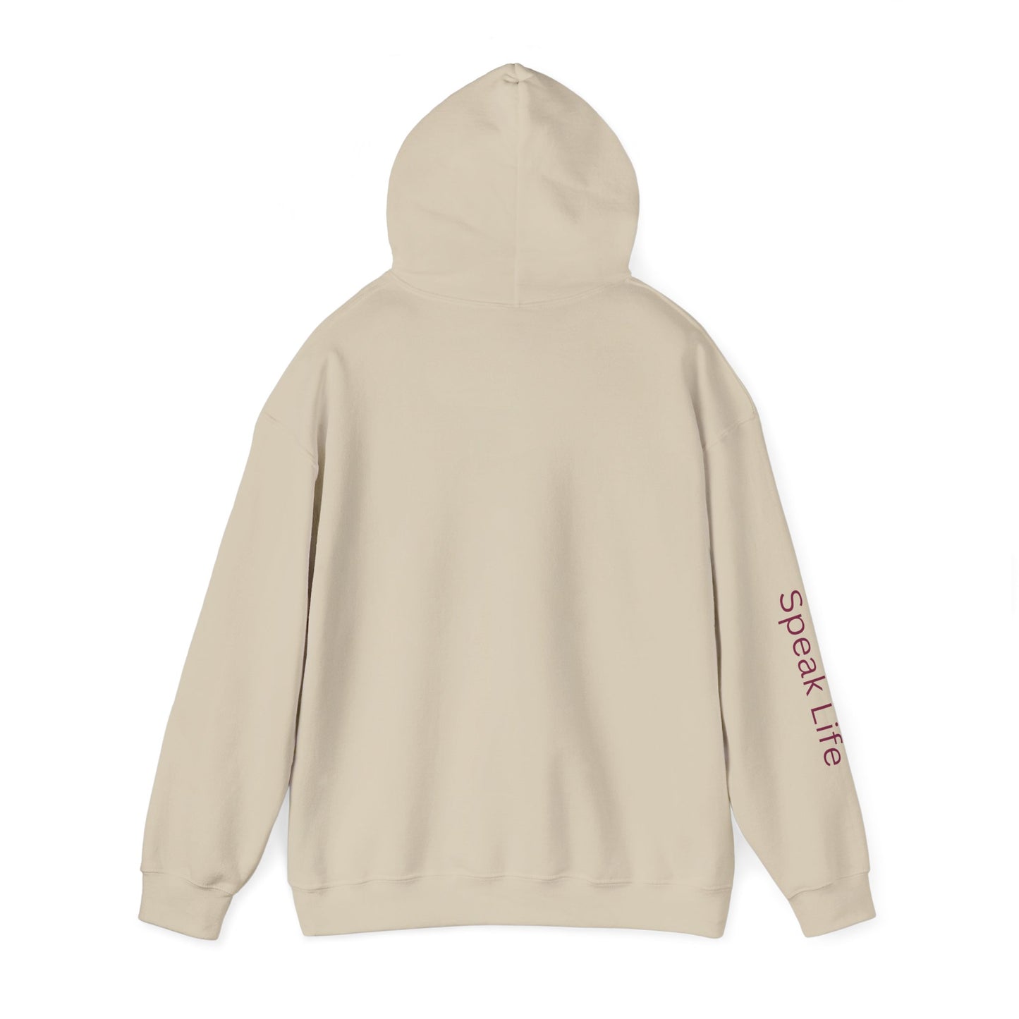 Psalm 46:5 'God Is Within Her' Hoodie; Faith-Inspired White Pullover with 'Speak Life' Sleeve