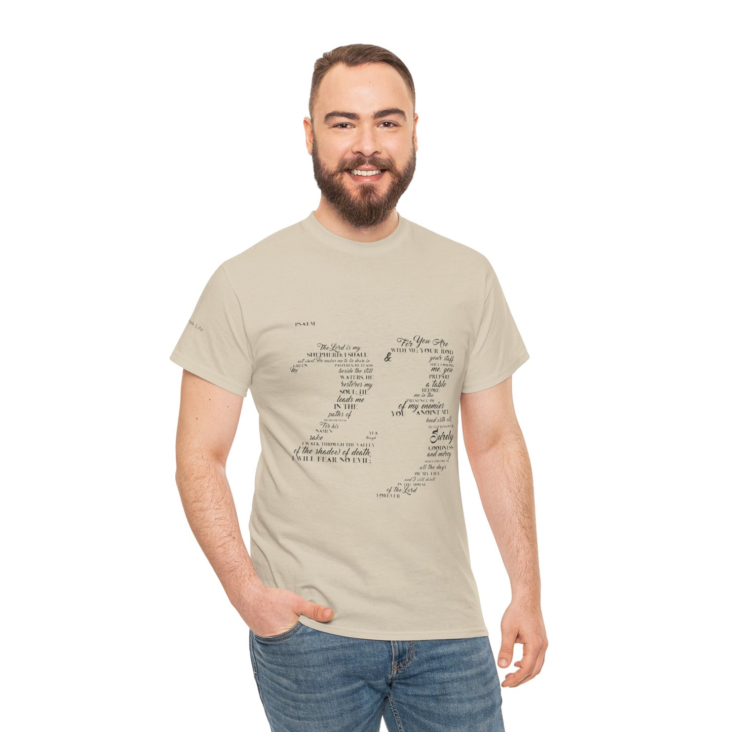 Psalm 23 T‑Shirt; from verse 1 to 6