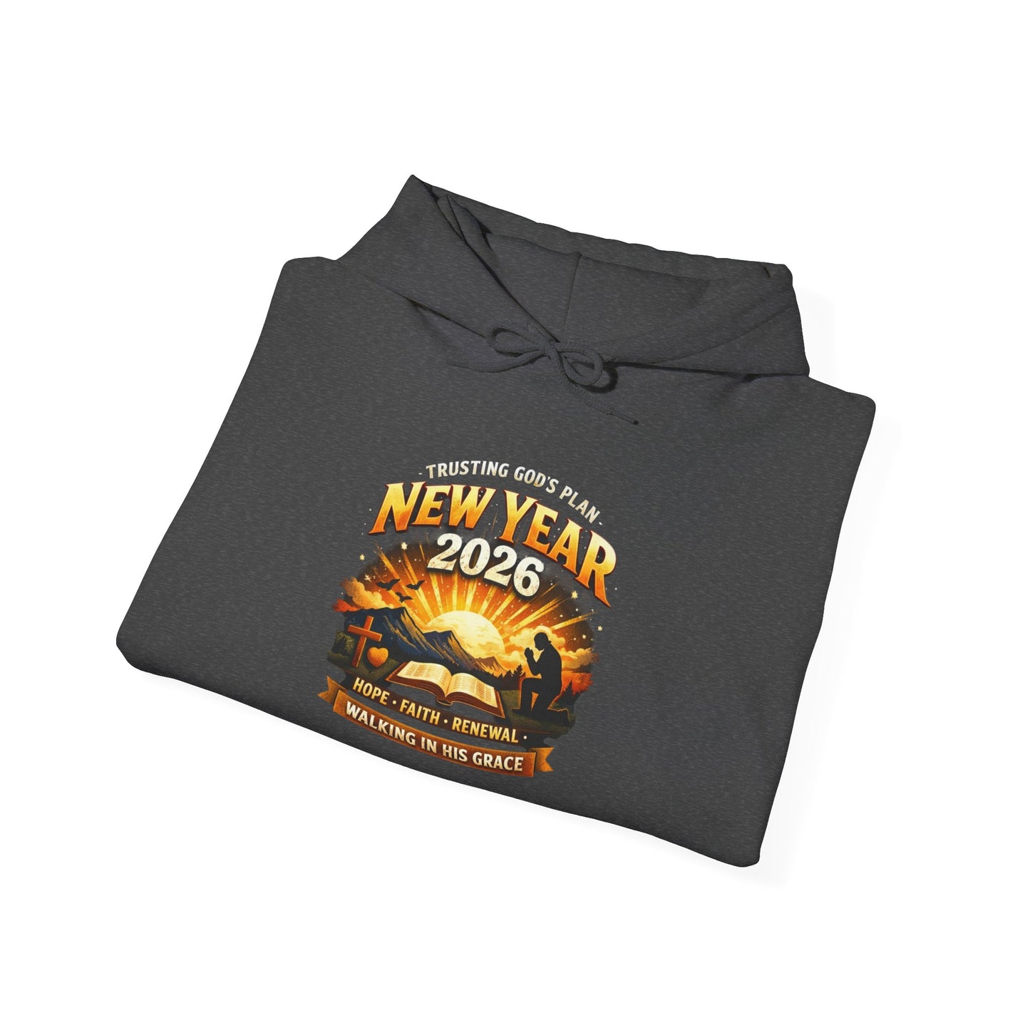 New Year 2026 Graphic Hoodie. Sunrise Celebration Pullover