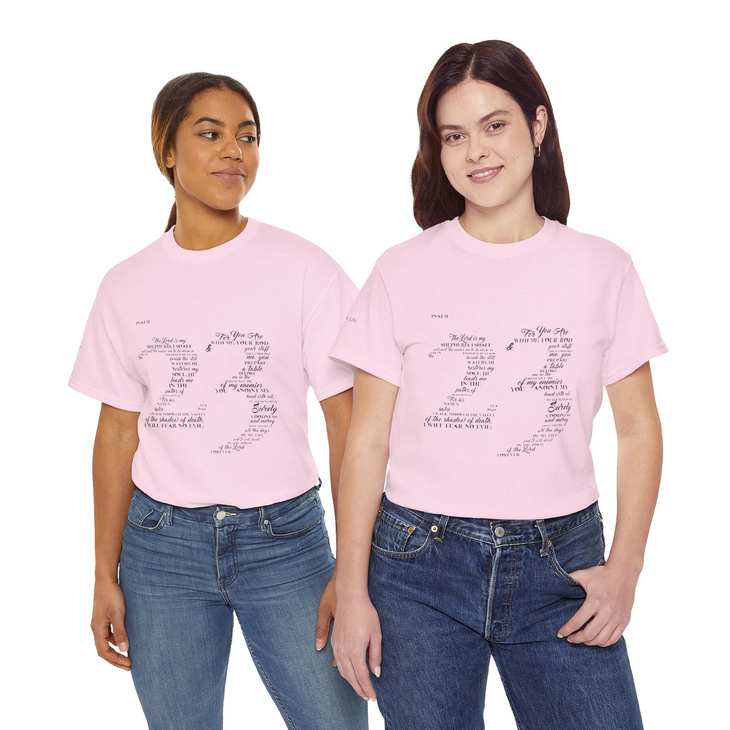 Psalm 23 T‑Shirt; from verse 1 to 6