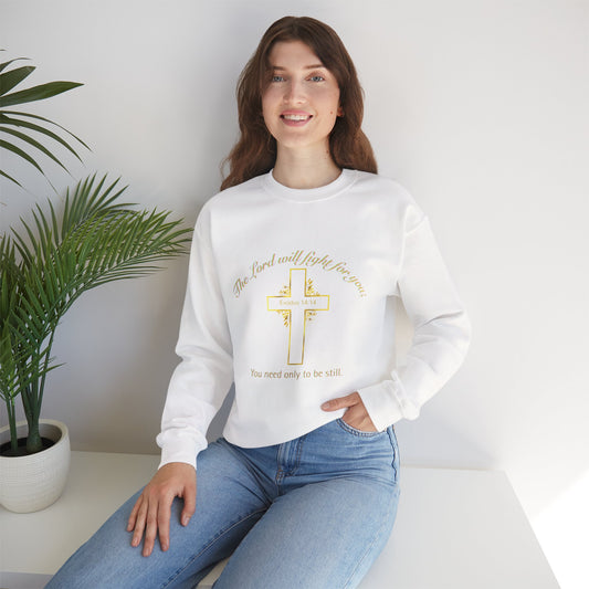 Religious Sweatshirt “The Lord Will Fight For You” Crewneck