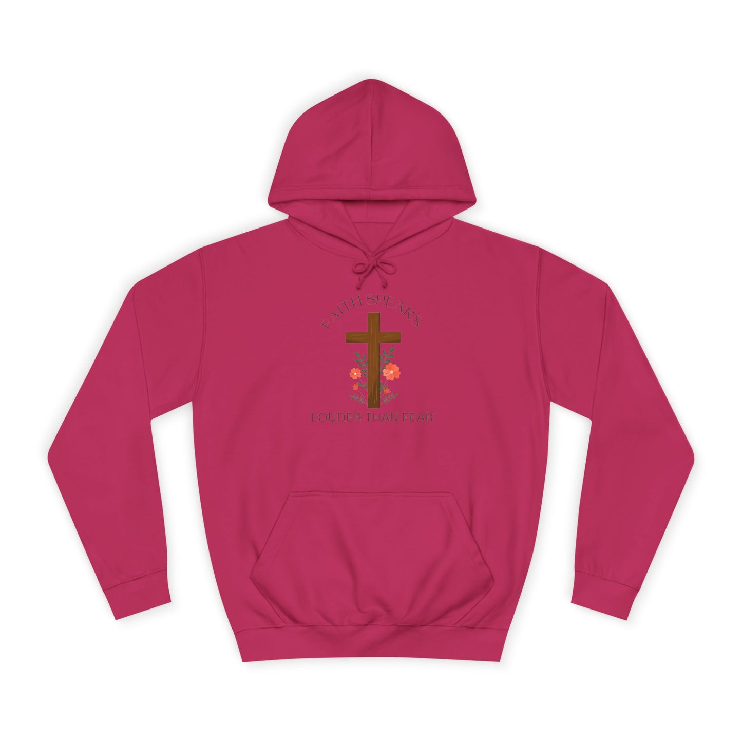 Christian Cross Hoodie - Floral Cross "Speak Life" Religious Pullover