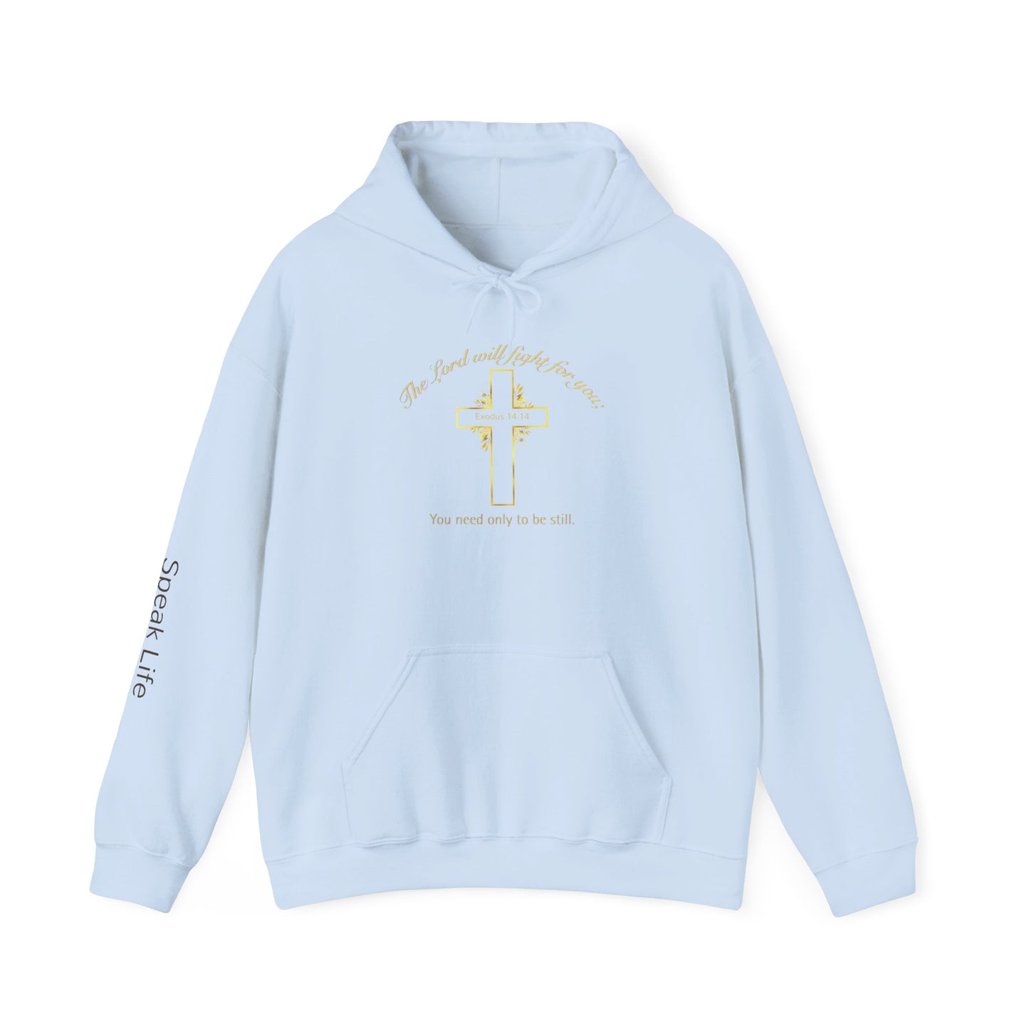 Christian Cross Hoodie  "The Lord will fight for you" Inspirational Faith Sweatshirt