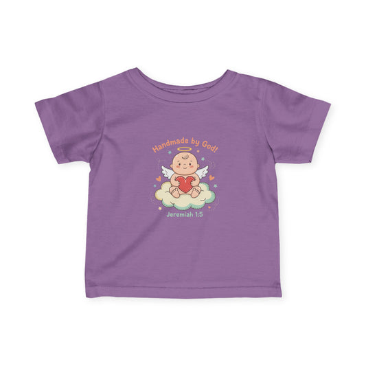 Baby Tee Handmade by God Cute Baby on Cloud (Jeremiah 1:5)