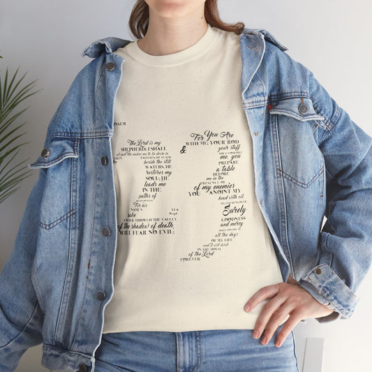 Psalm 23 T‑Shirt; from verse 1 to 6