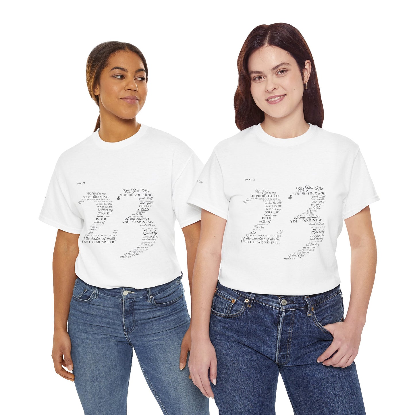 Psalm 23 T‑Shirt; from verse 1 to 6
