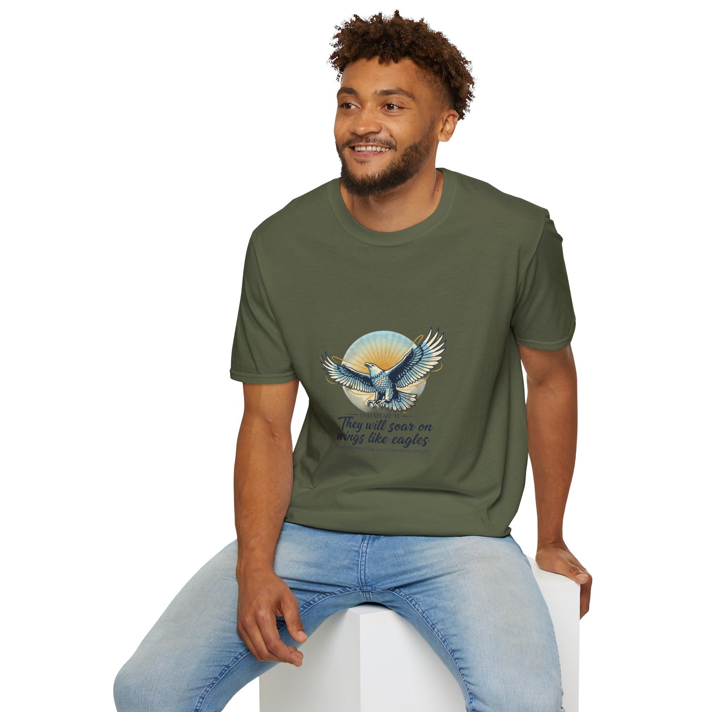 Eagle Wings Graphic T-Shirt "They will soar on wings like eagles" Inspirational Tee