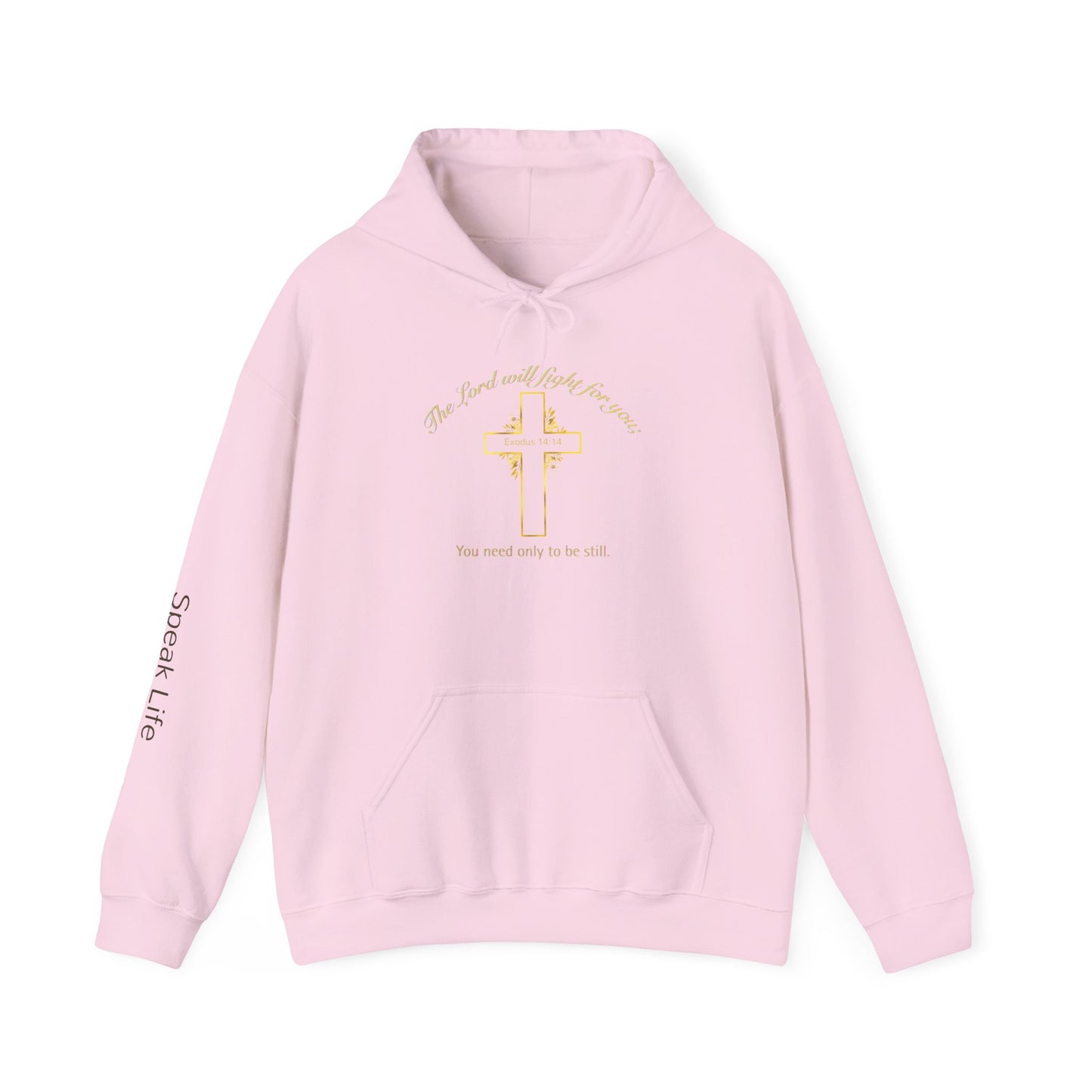 Christian Cross Hoodie  "The Lord will fight for you" Inspirational Faith Sweatshirt
