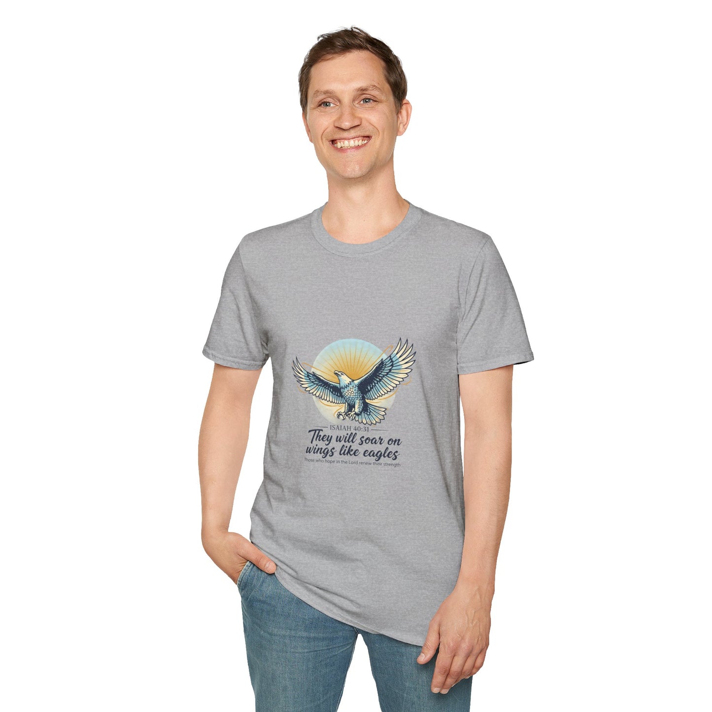 Eagle Wings Graphic T-Shirt "They will soar on wings like eagles" Inspirational Tee
