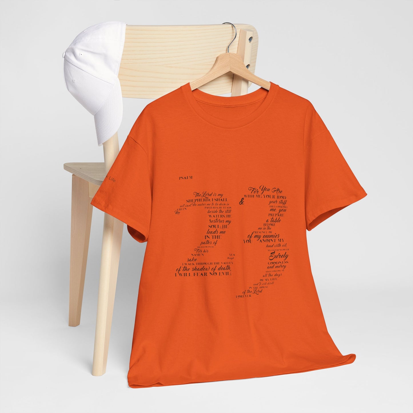 Psalm 23 T‑Shirt; from verse 1 to 6