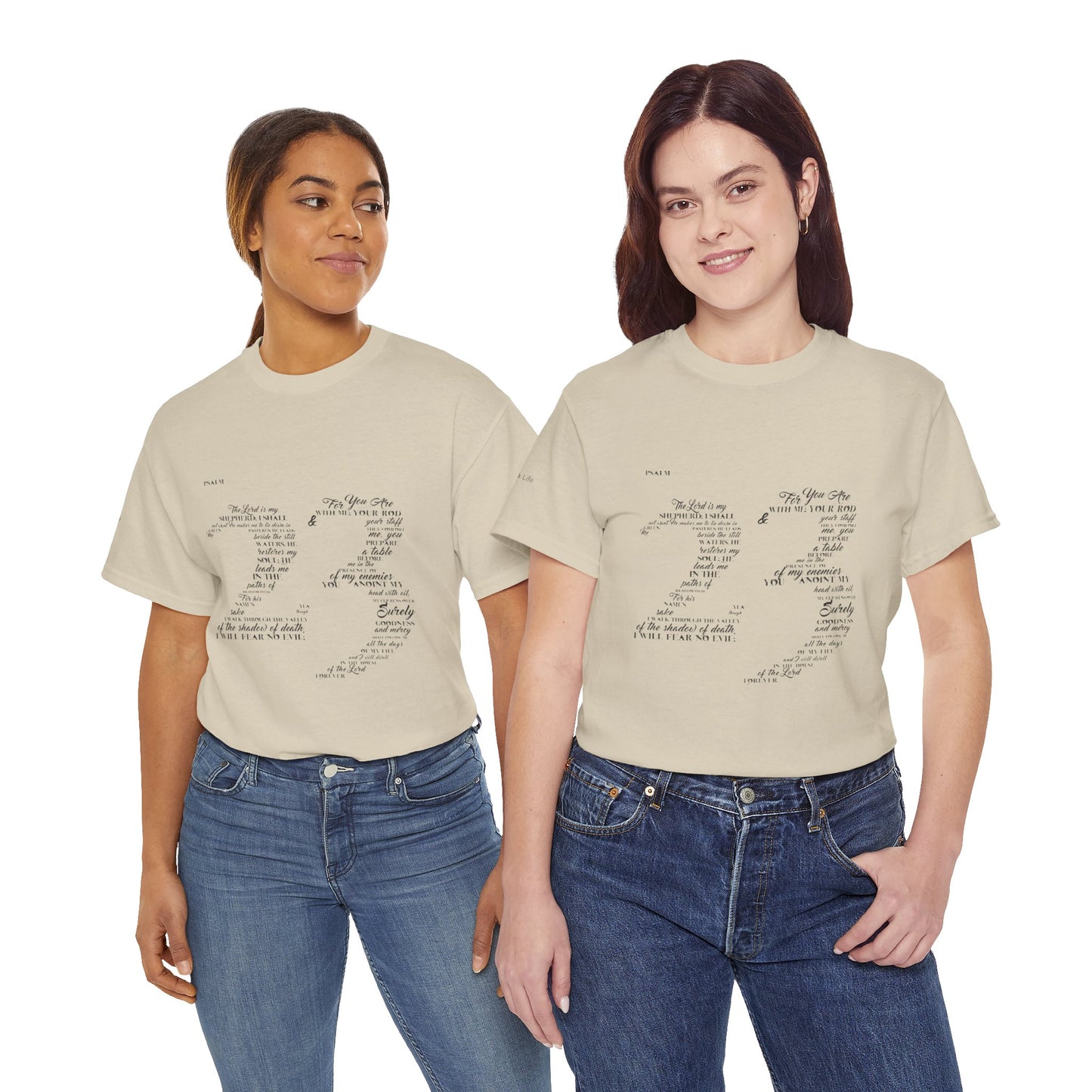 Psalm 23 T‑Shirt; from verse 1 to 6