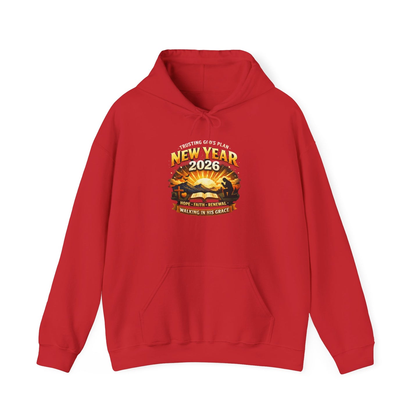 New Year 2026 Graphic Hoodie. Sunrise Celebration Pullover