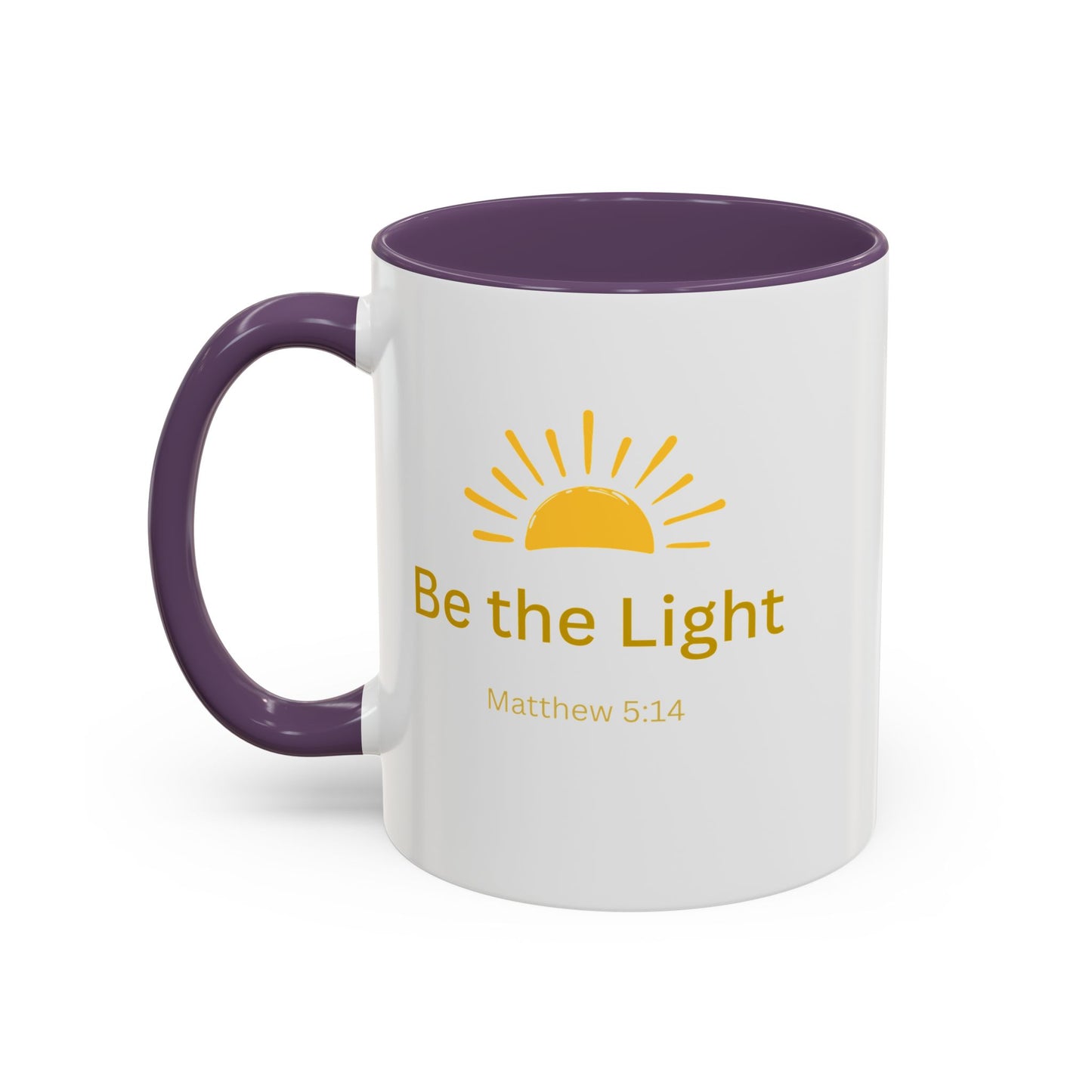 Be the Light Coffee Mug; Inspirational Christian Gift (Matthew 5:14)
