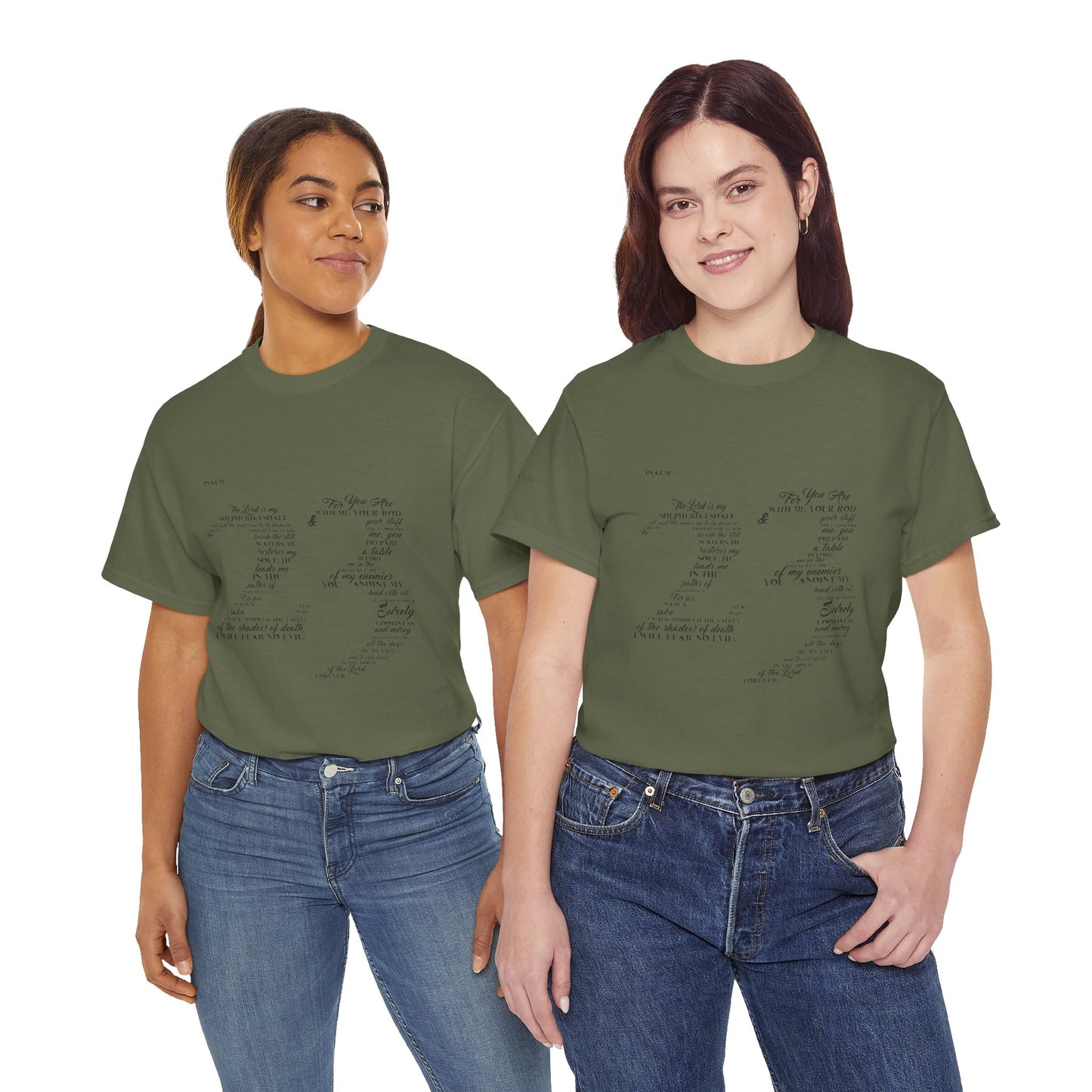 Psalm 23 T‑Shirt; from verse 1 to 6