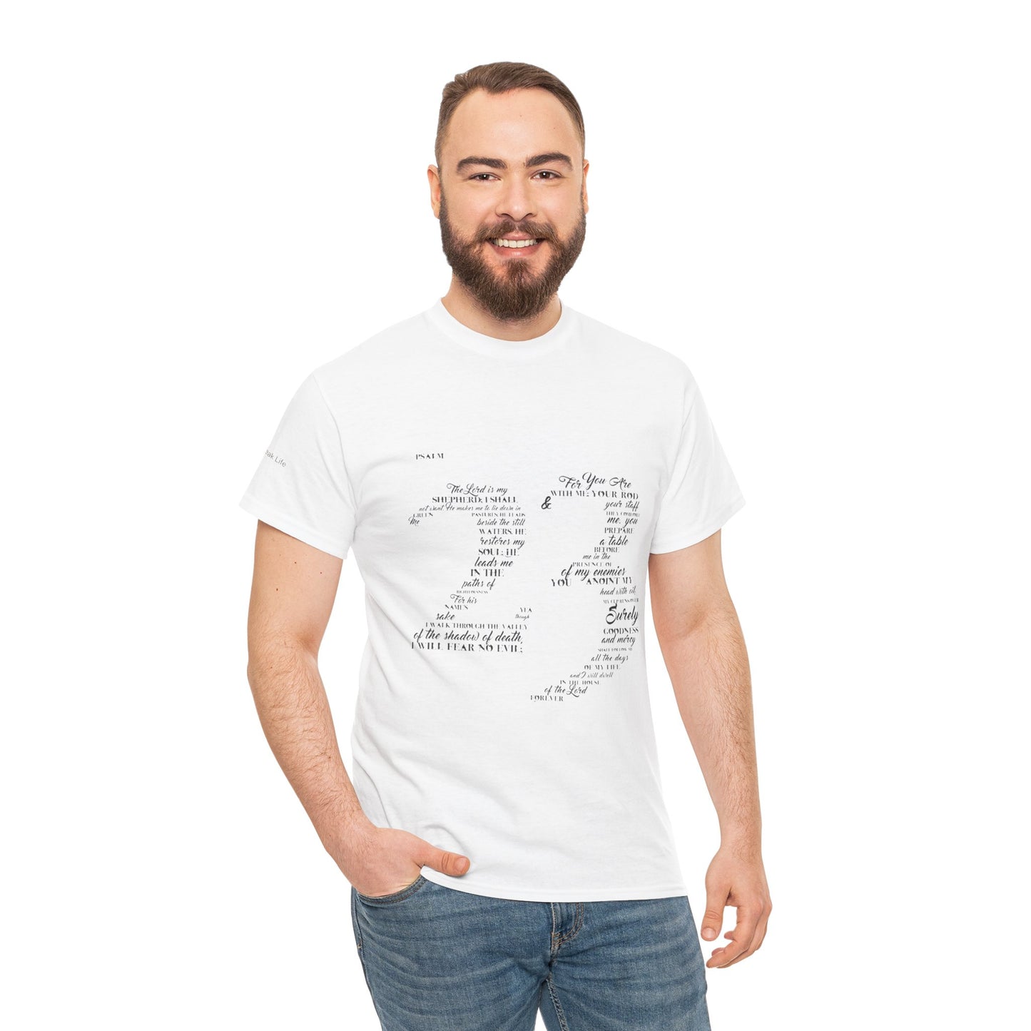 Psalm 23 T‑Shirt; from verse 1 to 6