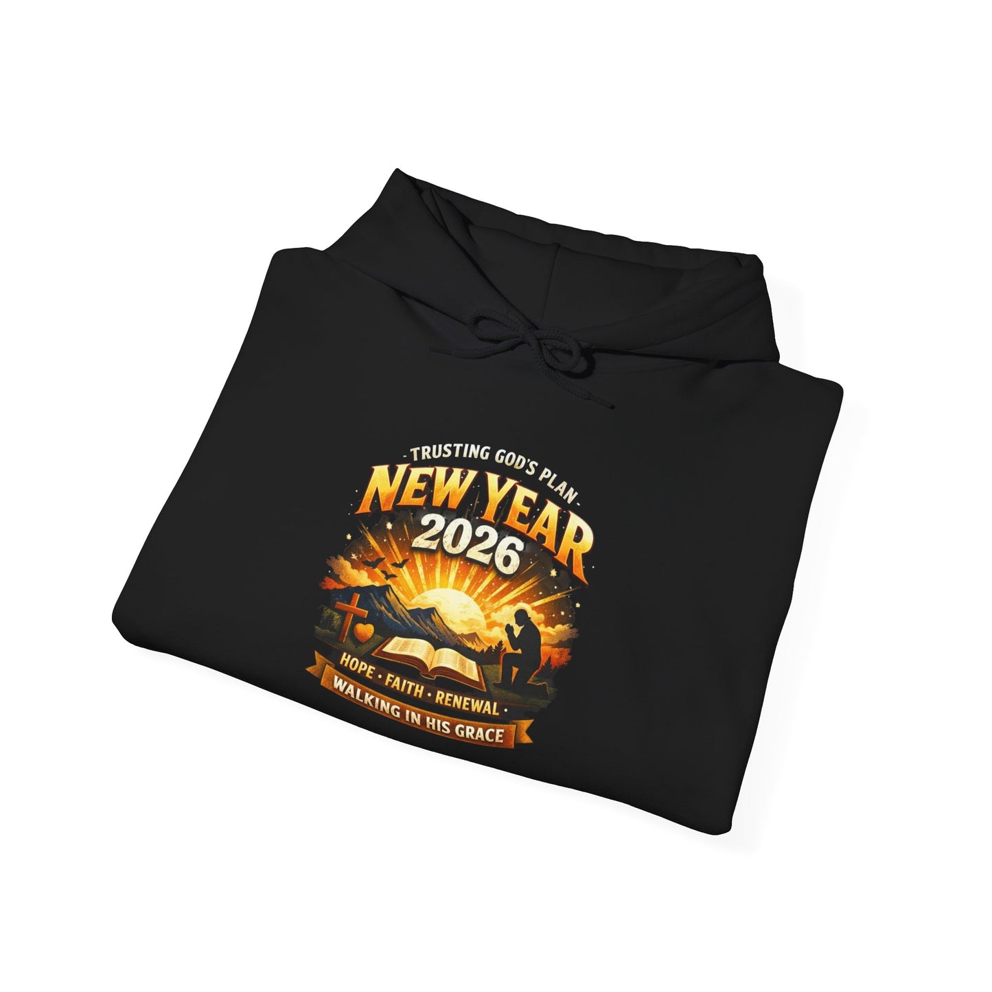 New Year 2026 Graphic Hoodie. Sunrise Celebration Pullover