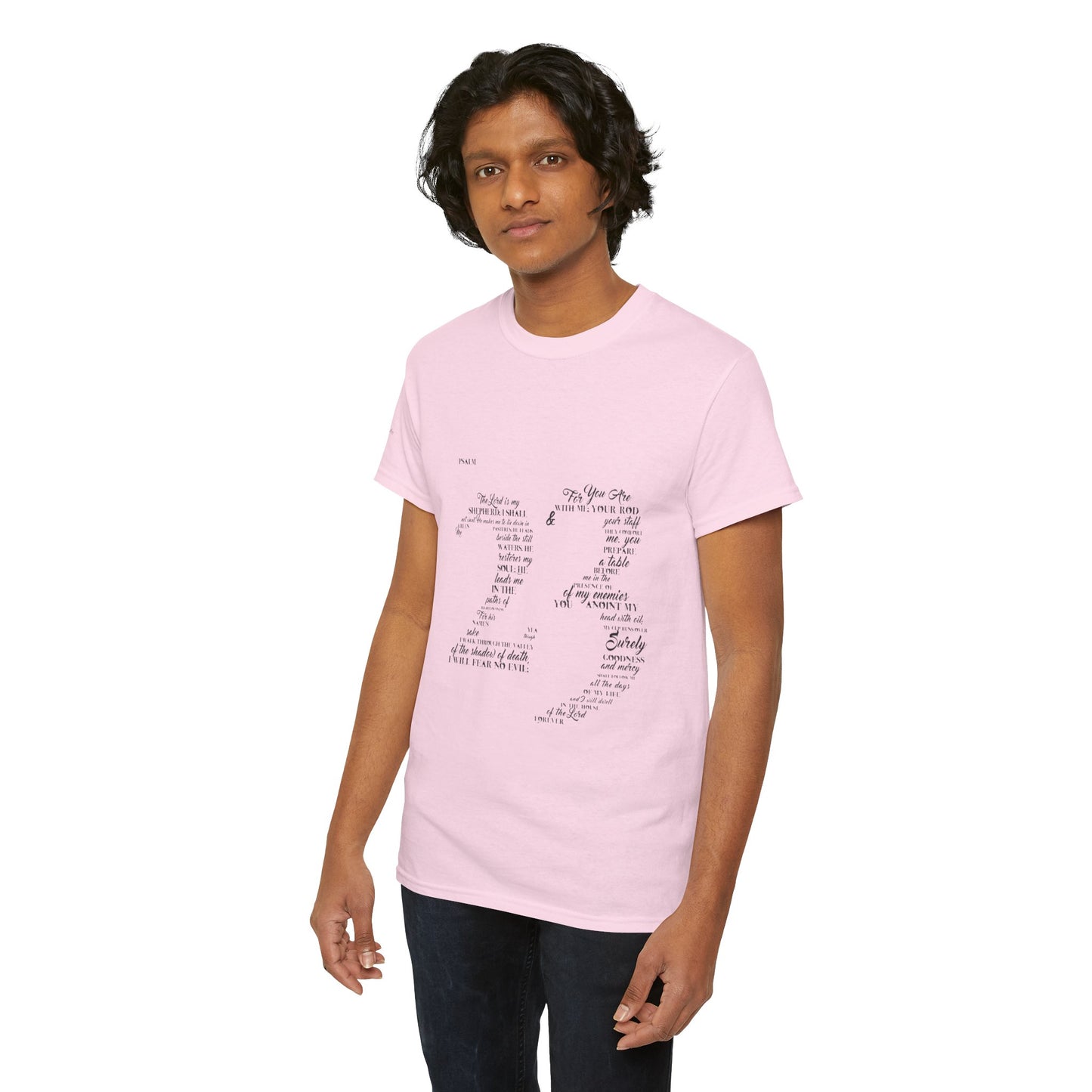 Psalm 23 T‑Shirt; from verse 1 to 6