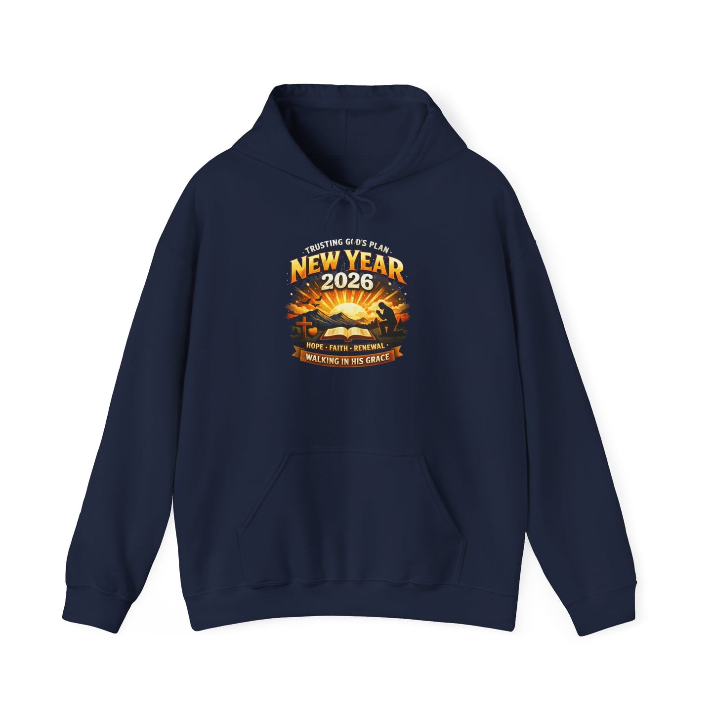 New Year 2026 Graphic Hoodie. Sunrise Celebration Pullover
