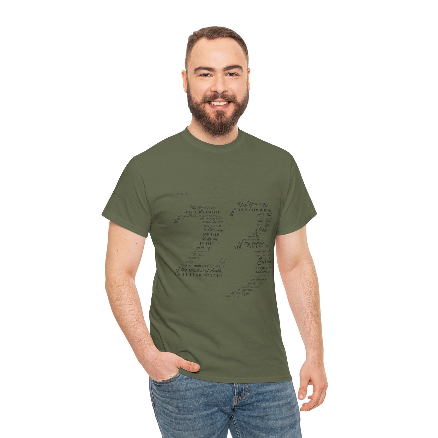Psalm 23 T‑Shirt; from verse 1 to 6