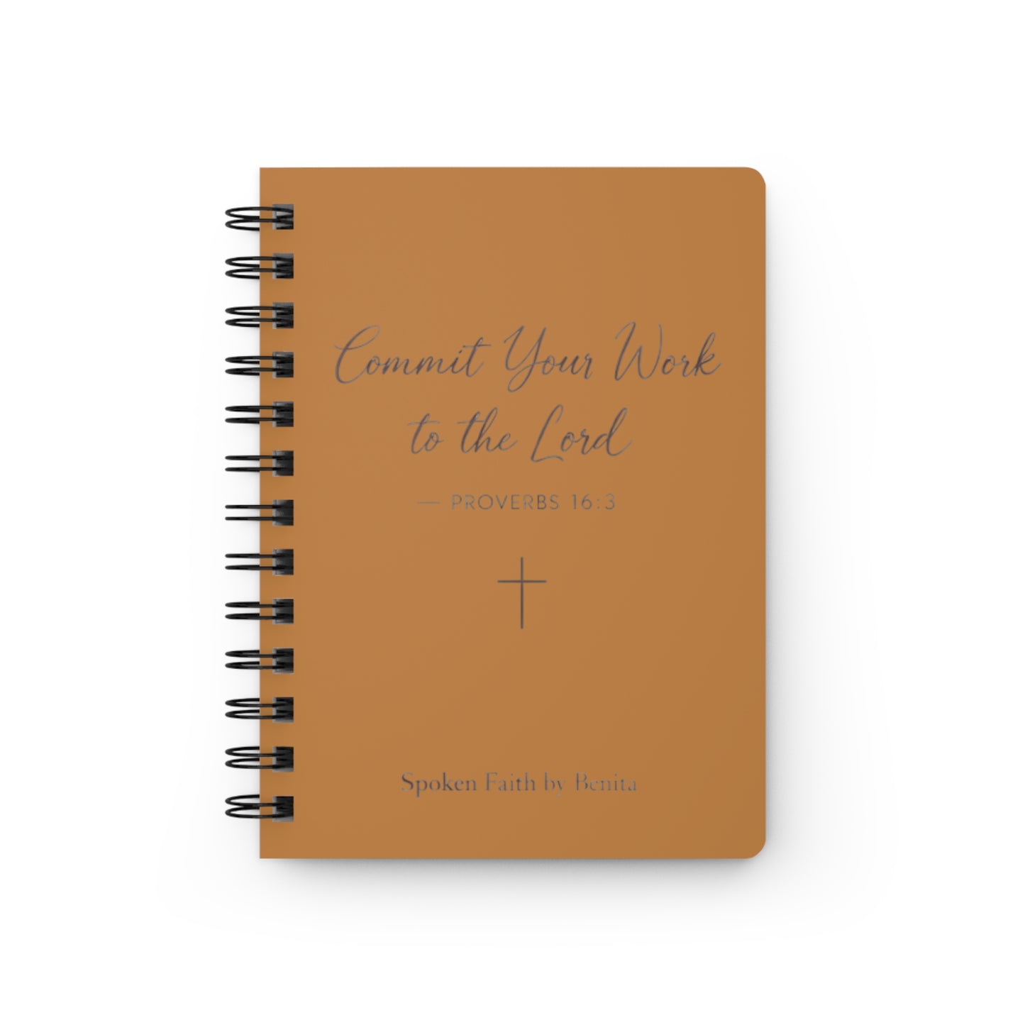 Spiral Journal  "Commit Your Work to the Lord" Christian Prayer & Devotional Notebook (Proverbs 16:3)