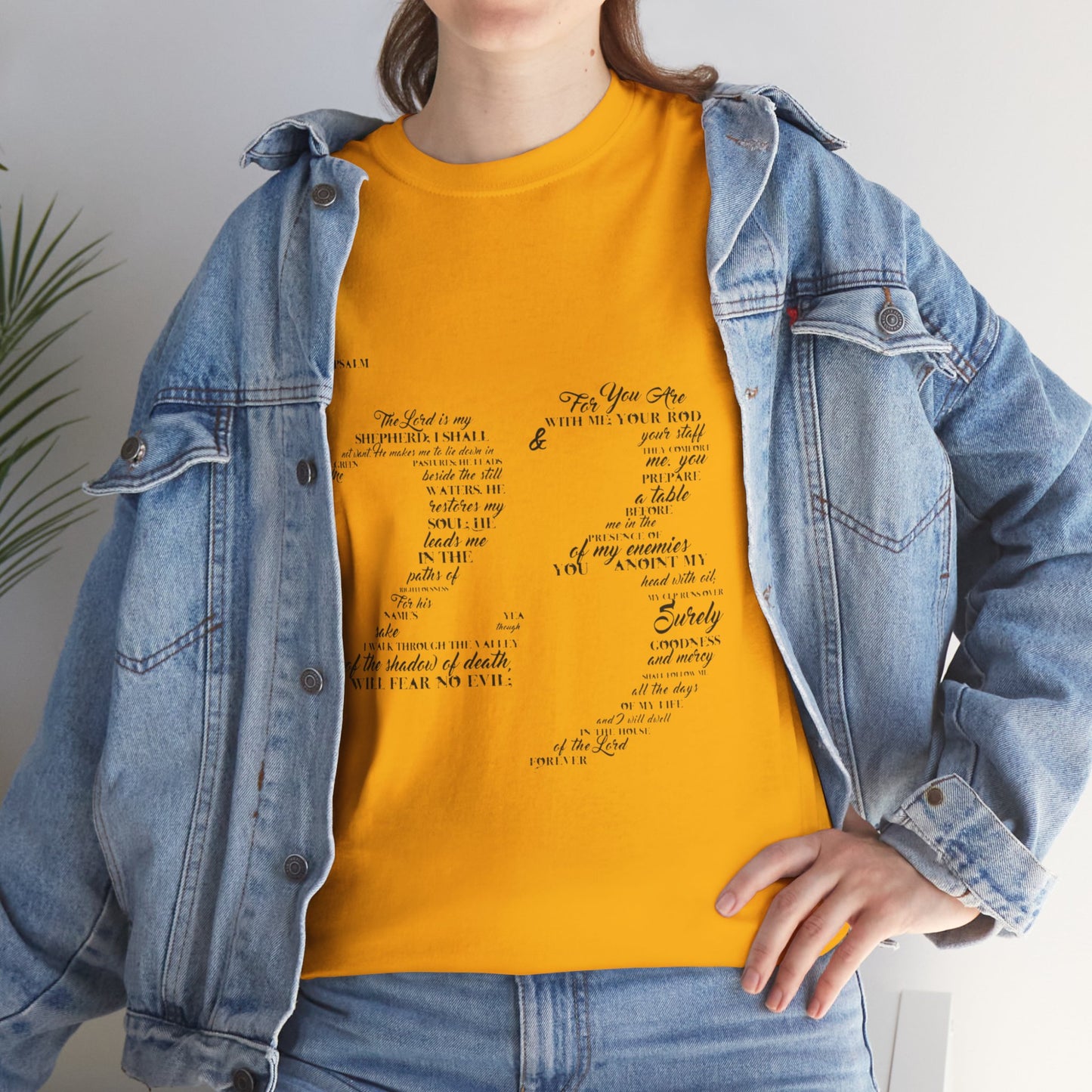 Psalm 23 T‑Shirt; from verse 1 to 6