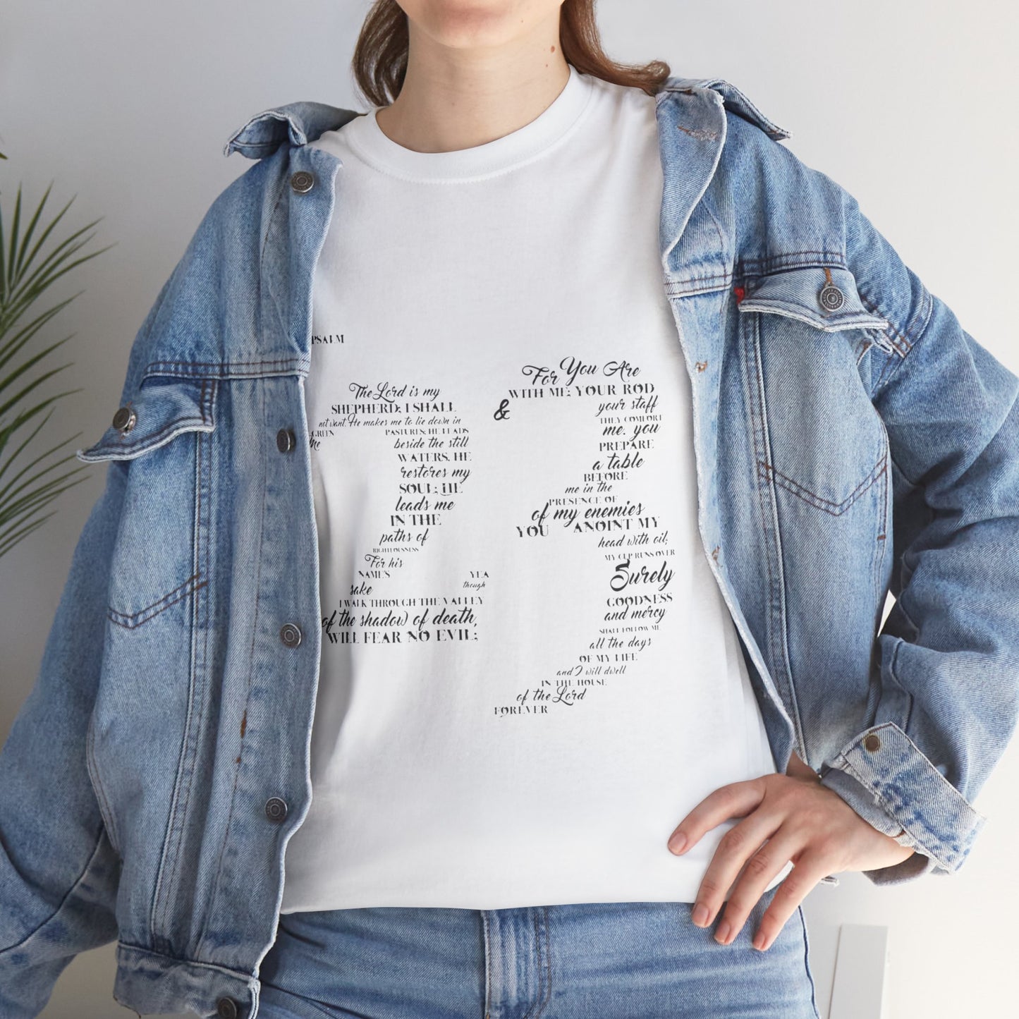 Psalm 23 T‑Shirt; from verse 1 to 6