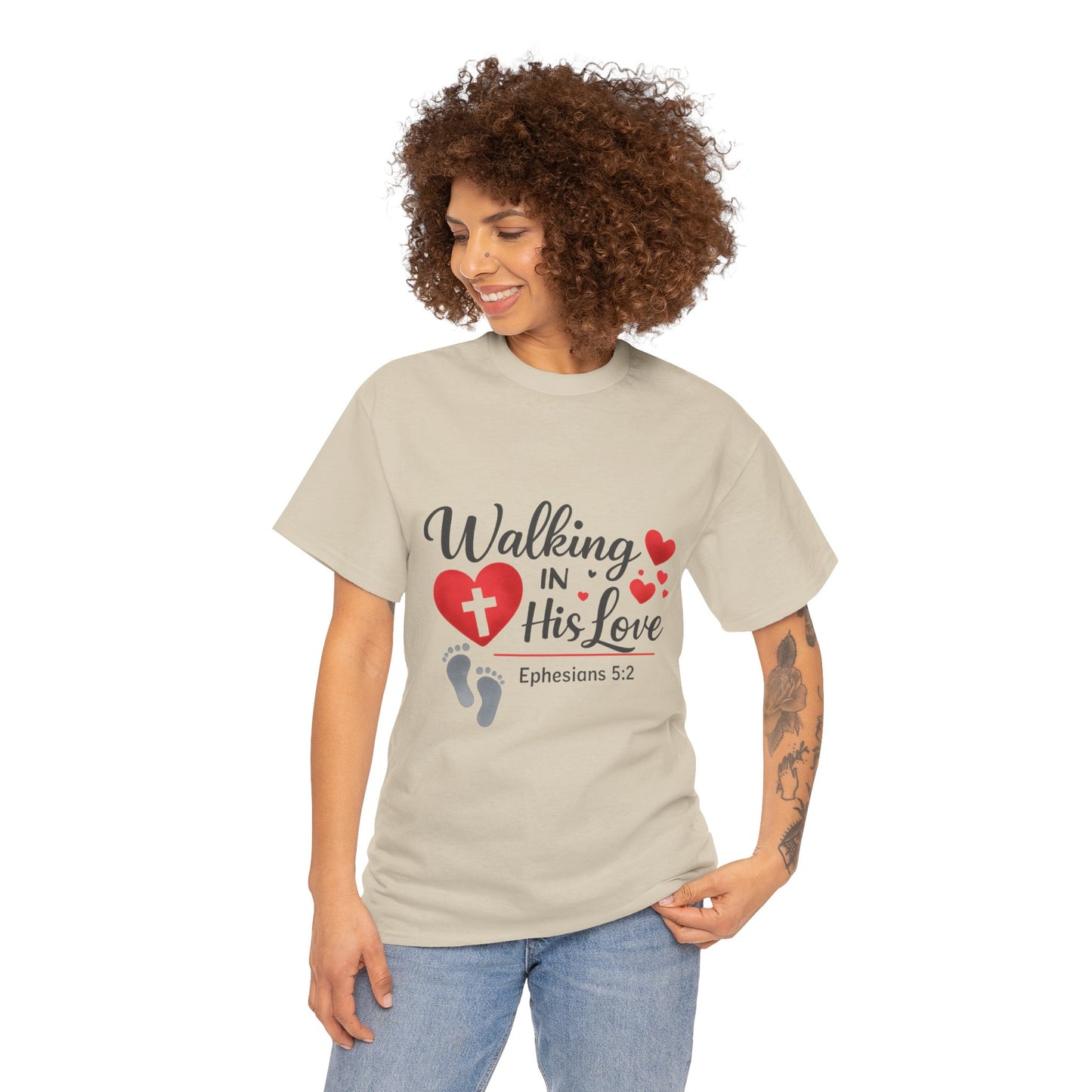 Walking in His Love T‑Shirt.  Ephesians 5:2 Christian Faith Tee