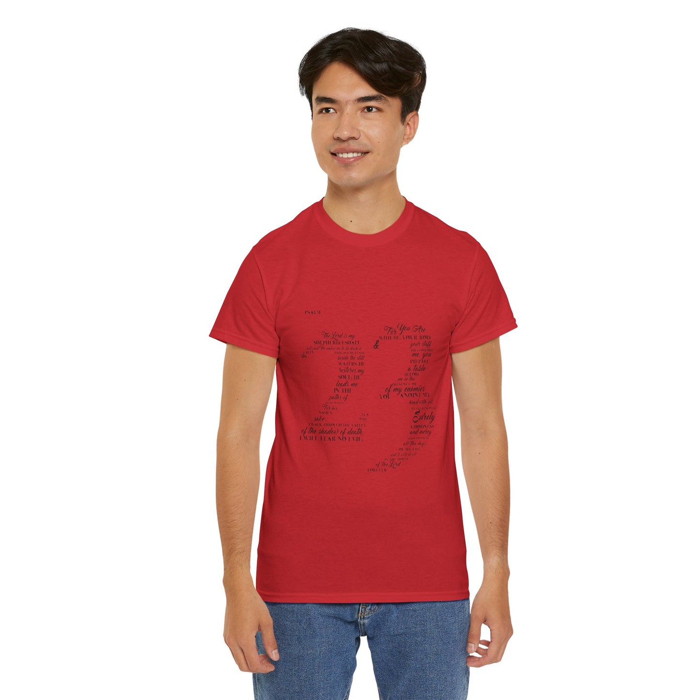 Psalm 23 T‑Shirt; from verse 1 to 6