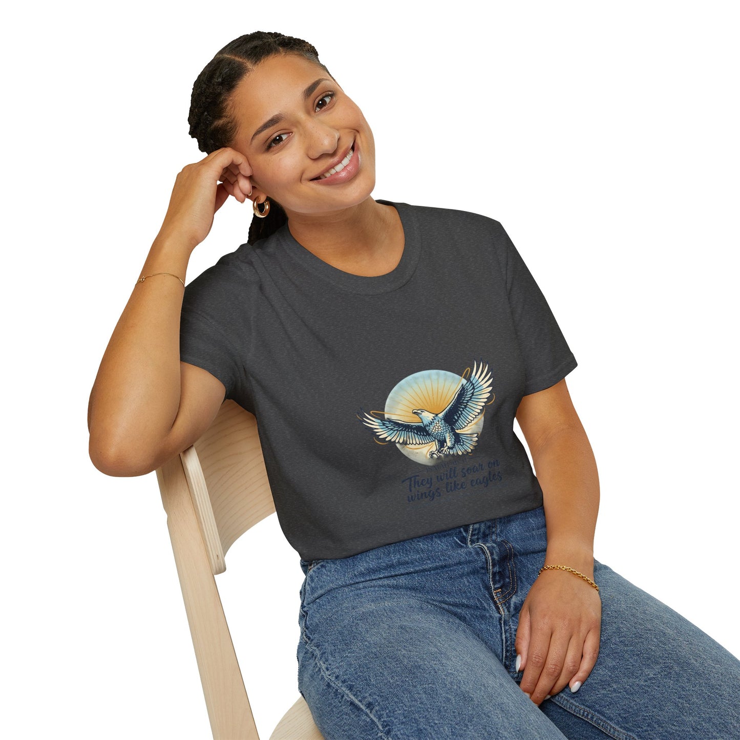 Eagle Wings Graphic T-Shirt "They will soar on wings like eagles" Inspirational Tee