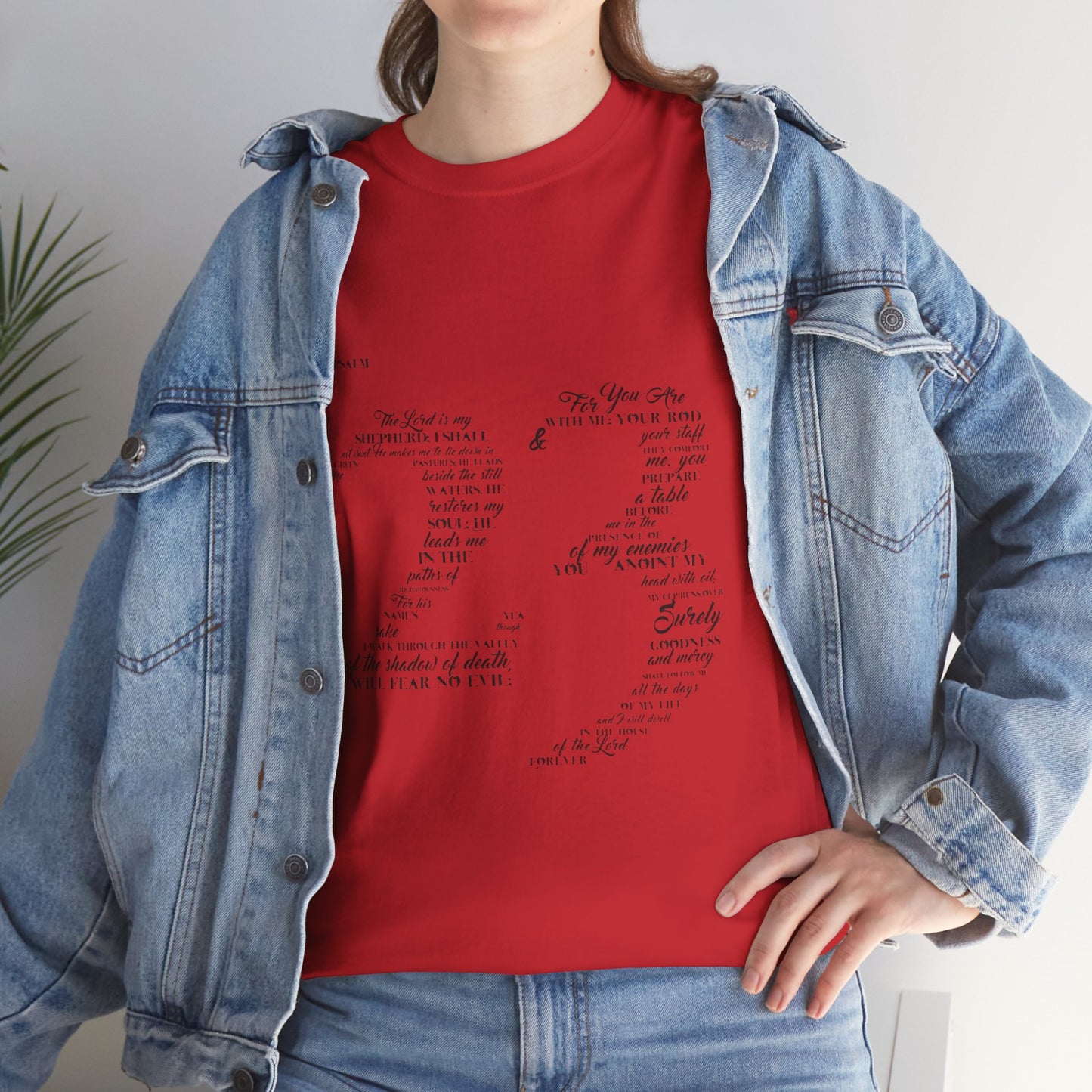 Psalm 23 T‑Shirt; from verse 1 to 6
