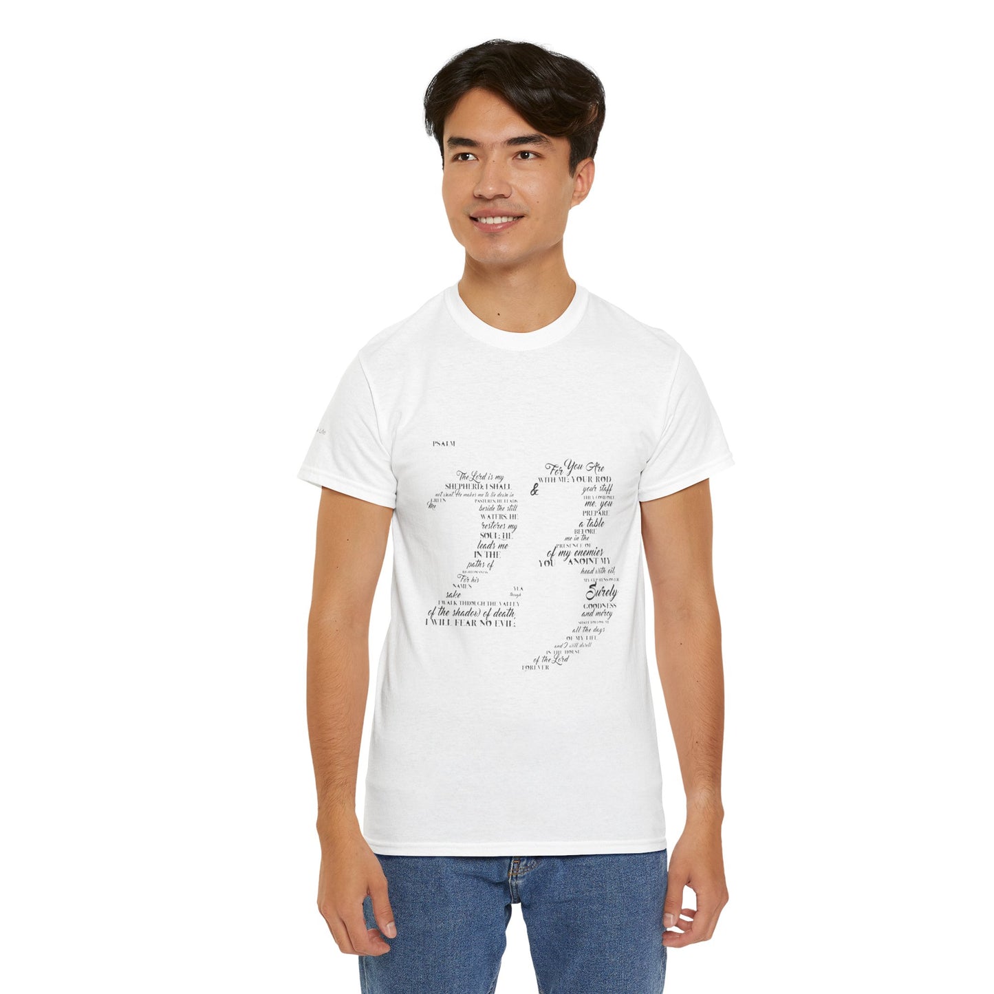 Psalm 23 T‑Shirt; from verse 1 to 6