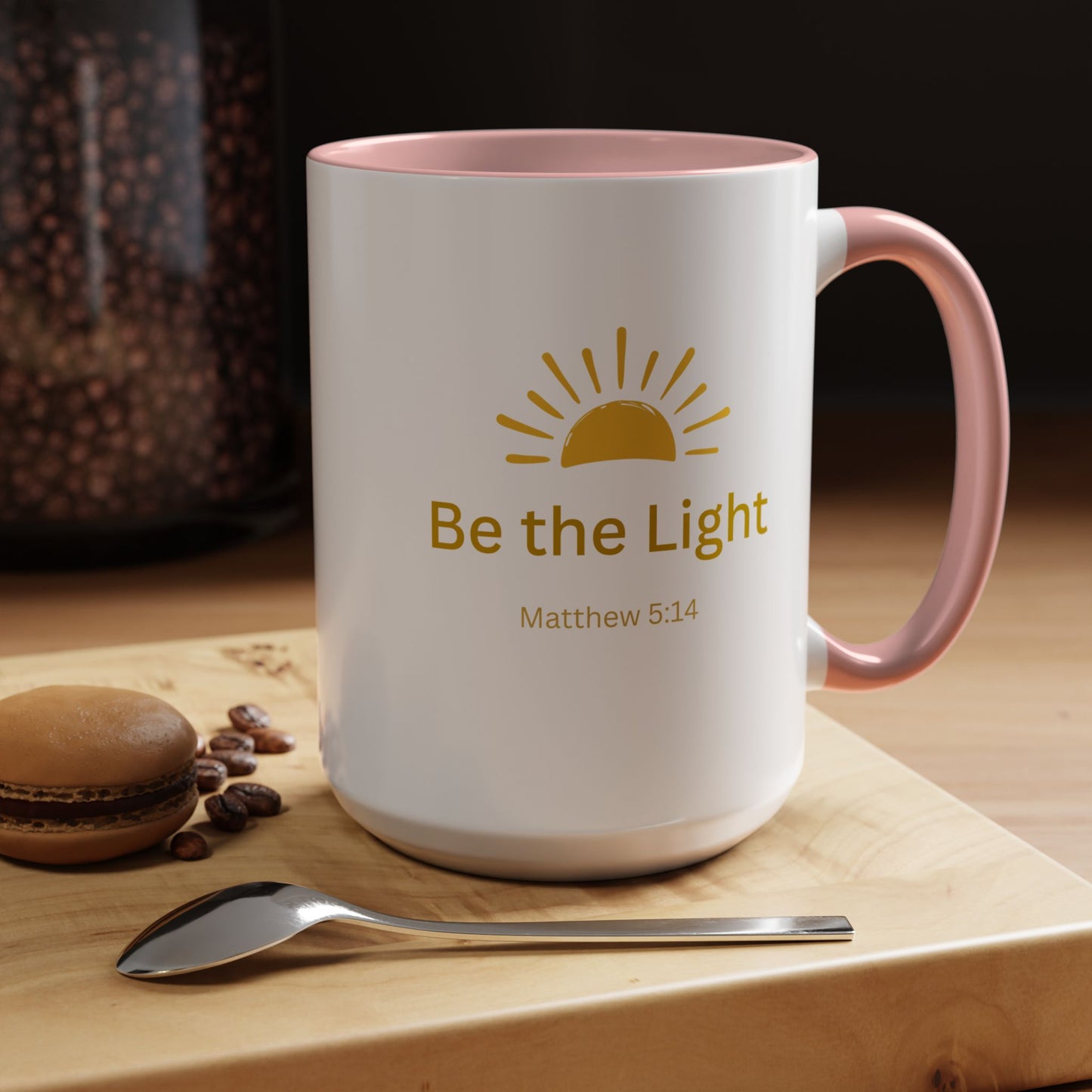 Be the Light Coffee Mug; Inspirational Christian Gift (Matthew 5:14)
