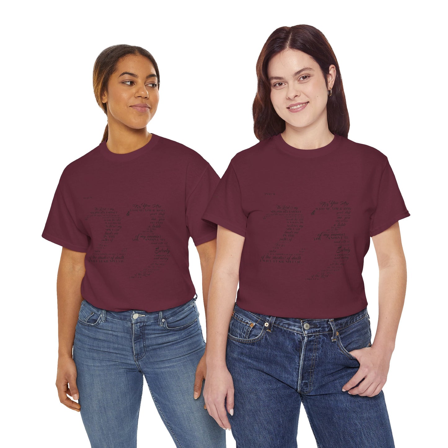 Psalm 23 T‑Shirt; from verse 1 to 6