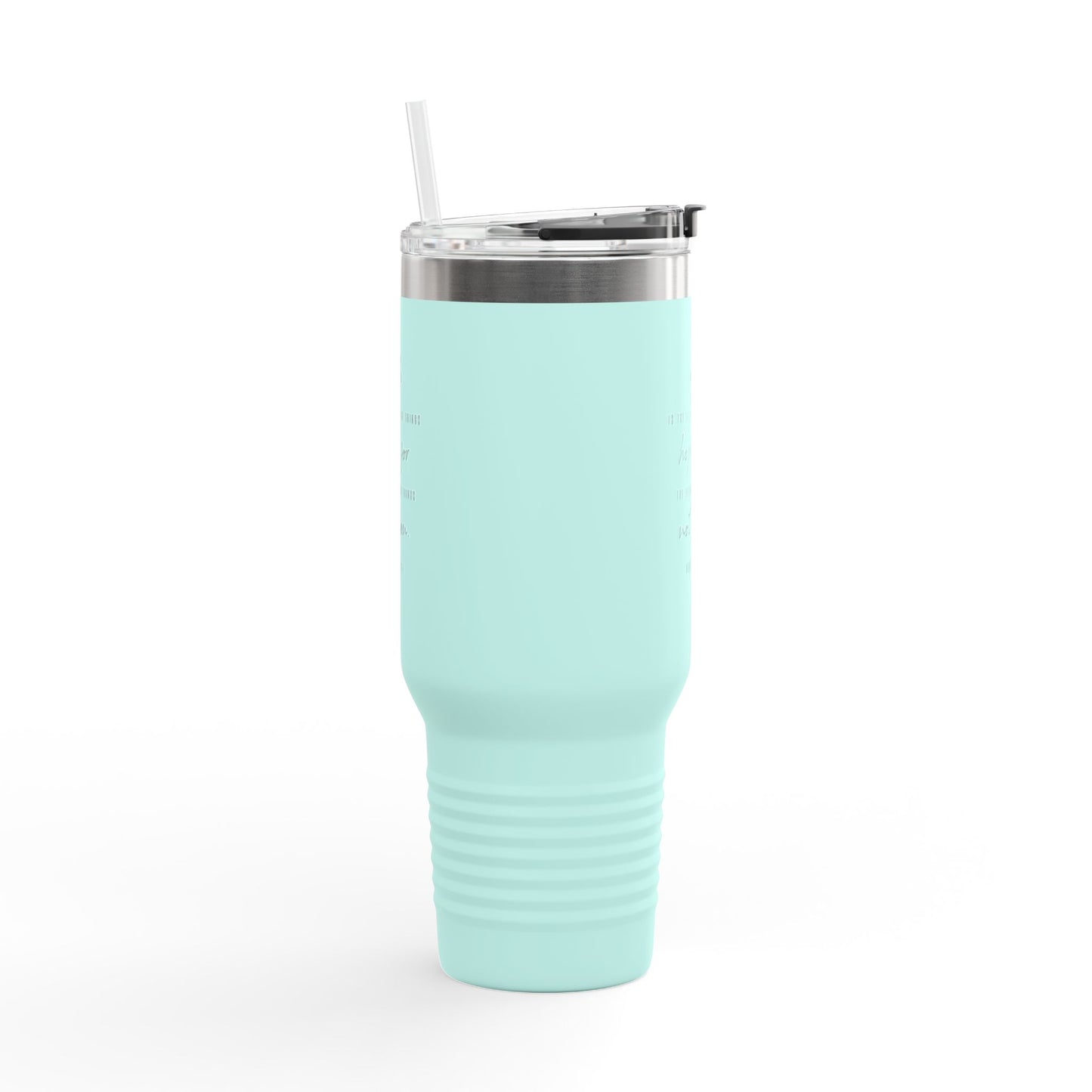 40oz Insulated Travel Mug, Inspirational Script Faith Quote