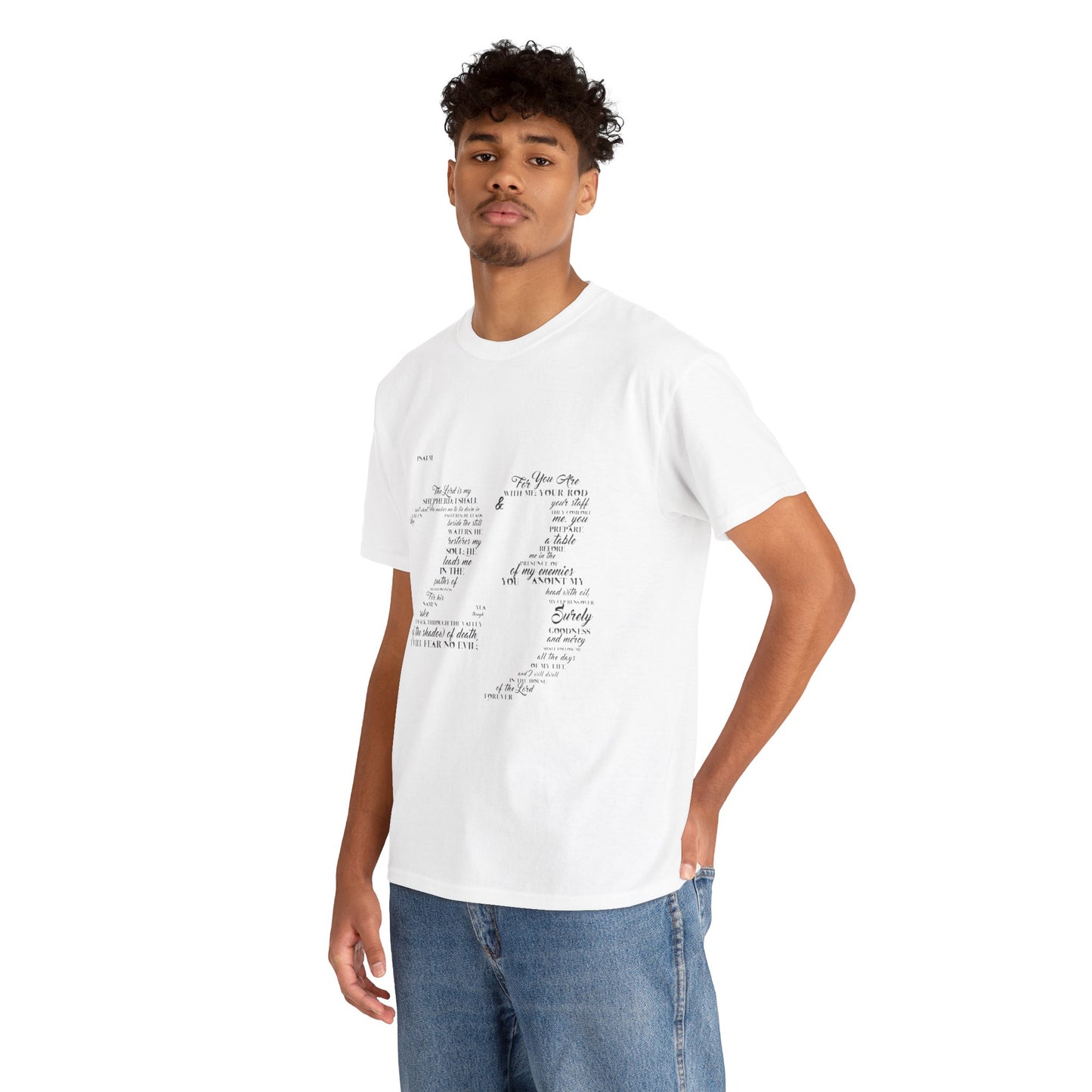 Psalm 23 T‑Shirt; from verse 1 to 6